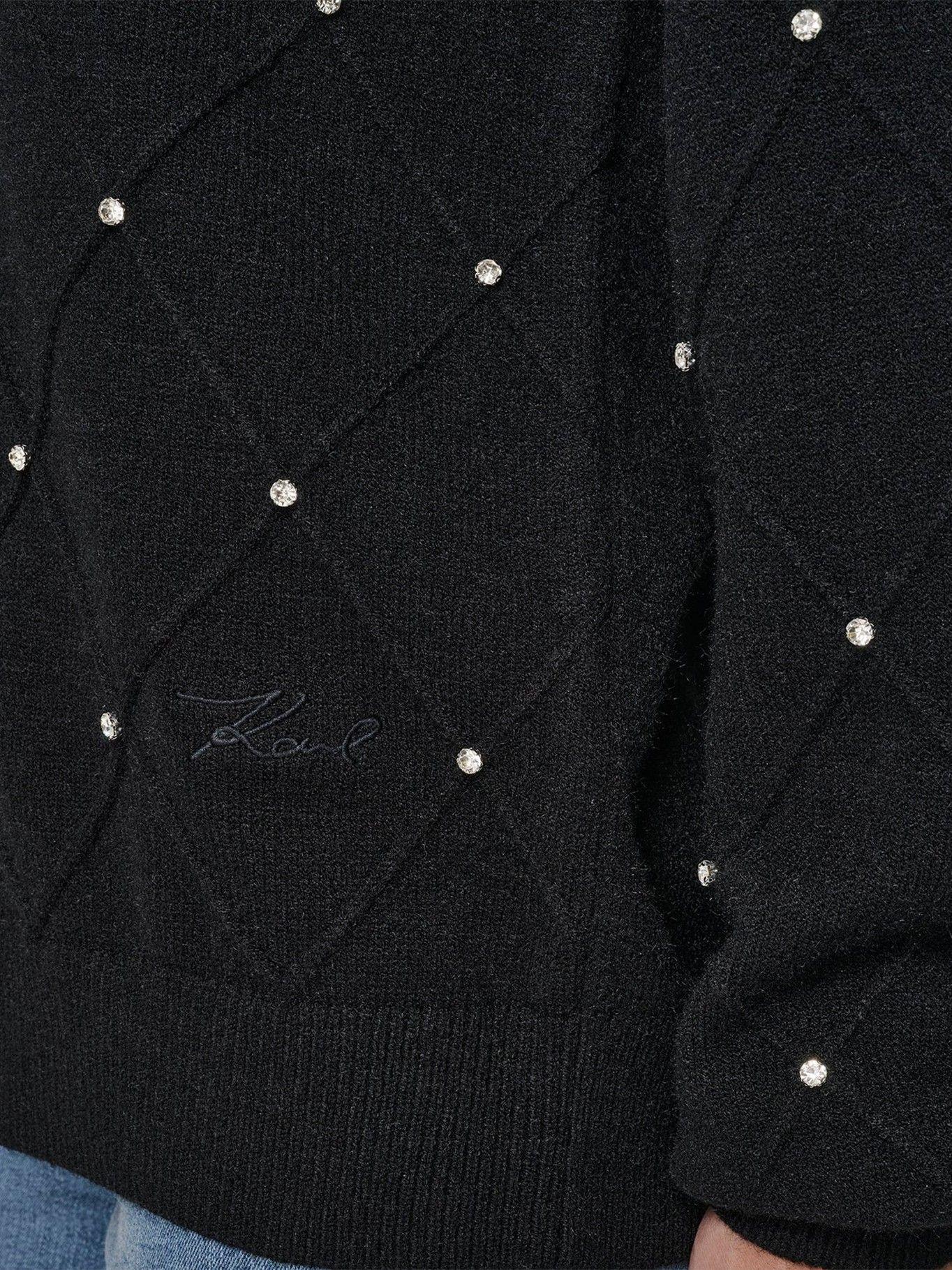 Sweater con pedrería incrustada Negro Karl Lagerfeld-3