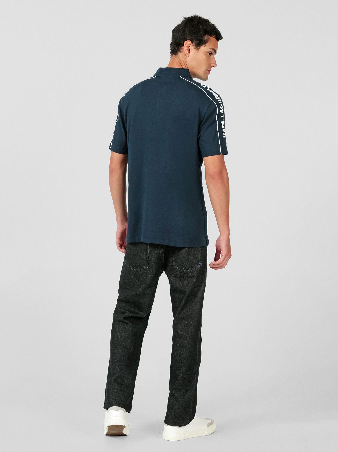 Polo detalles de silueta de KARL Azul Karl Lagerfeld-3