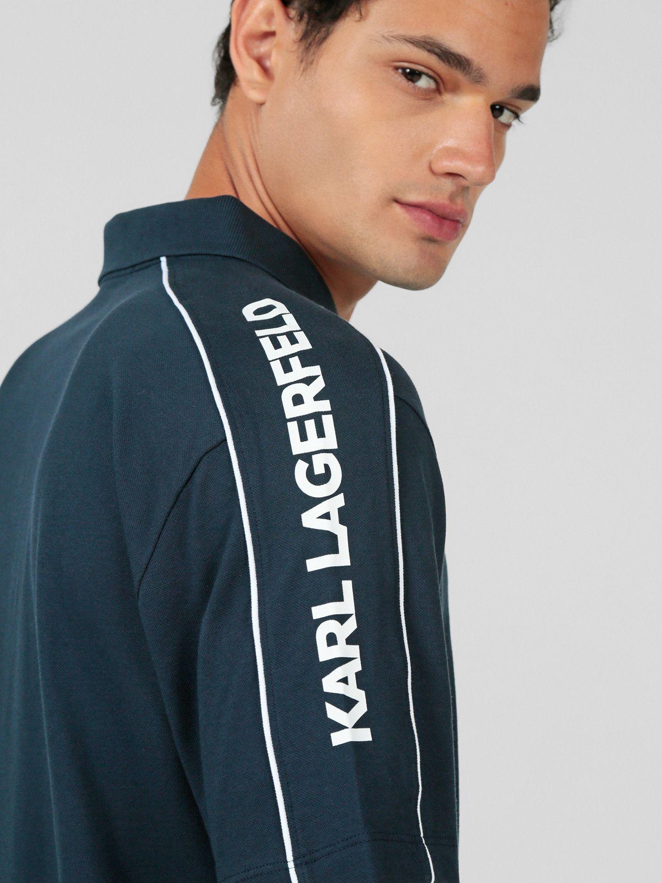 Polo detalles de silueta de KARL Azul Karl Lagerfeld-4