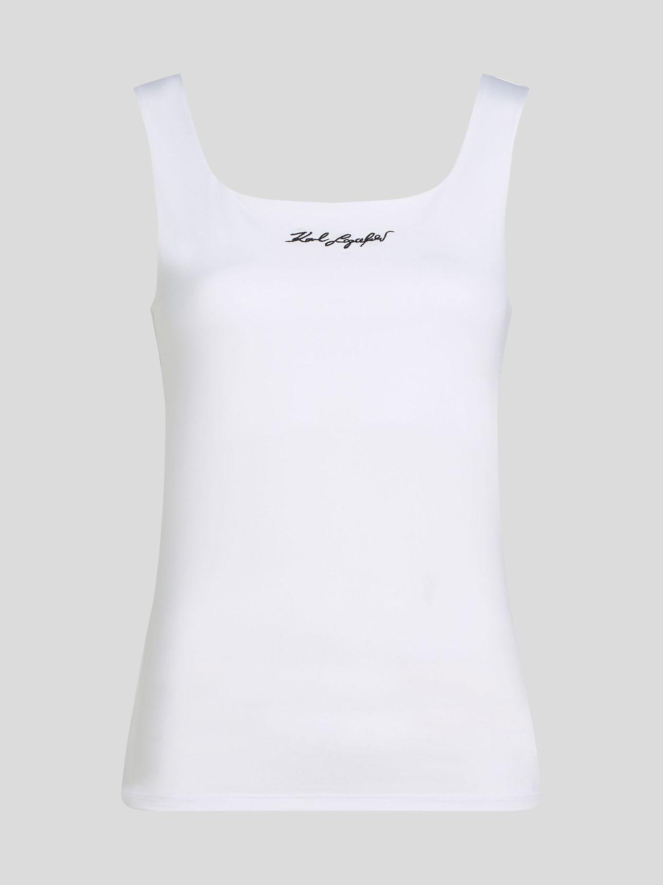 Polera con firma bordada Blanco Karl Lagerfeld-0