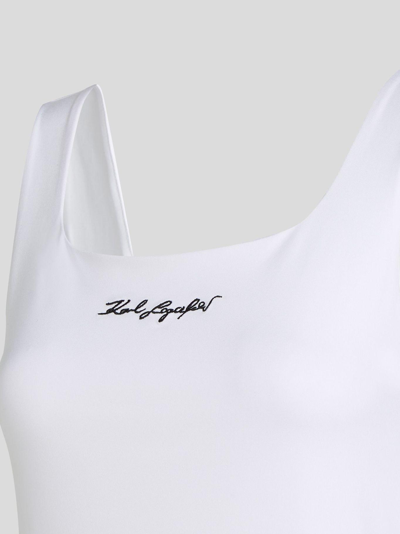 Polera con firma bordada Blanco Karl Lagerfeld-2