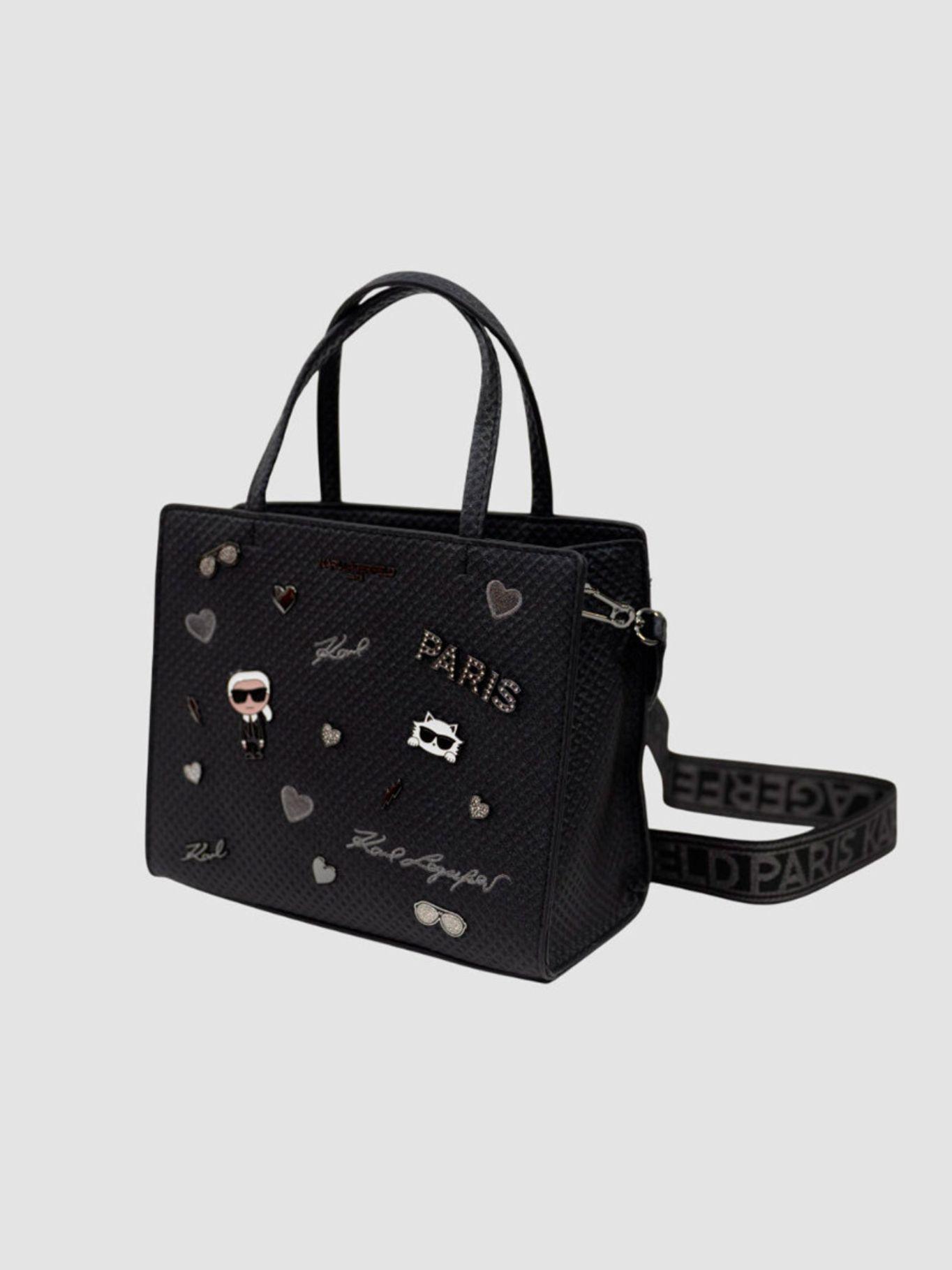 Cartera satchel pines - Maybelle Negro Karl Lagerfeld-2