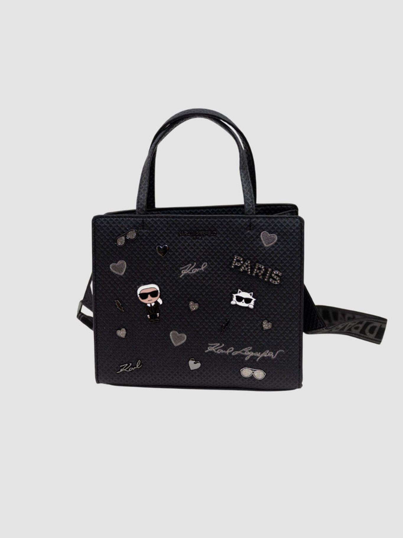 Cartera satchel pines - Maybelle Negro Karl Lagerfeld-3