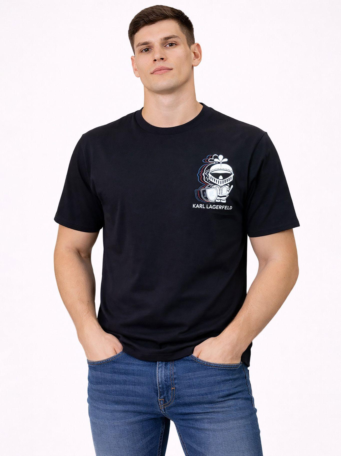 Polera estampado pequeño en estilo armadura Negro-0