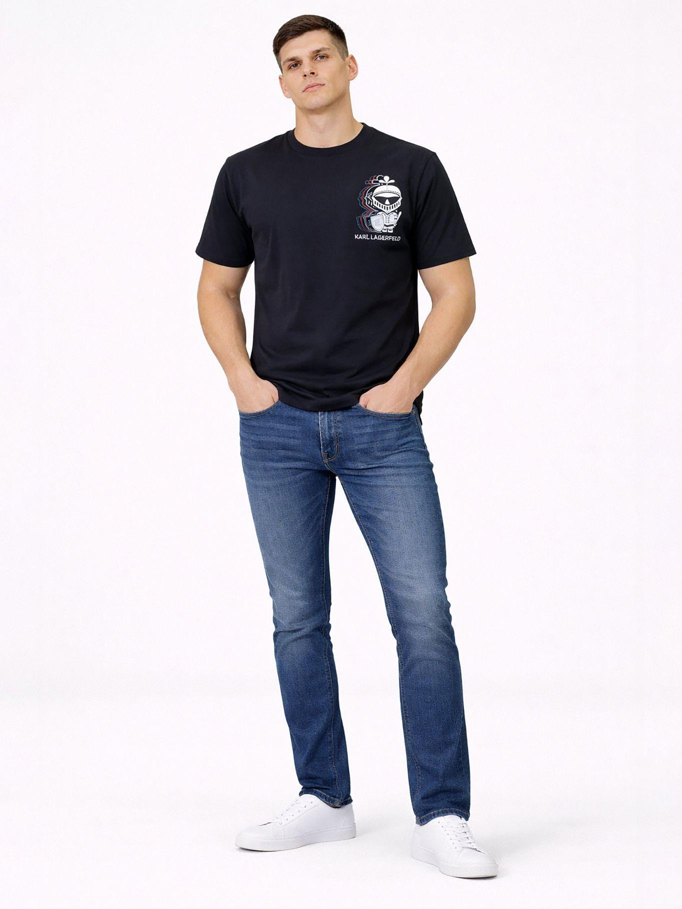 Polera estampado pequeño en estilo armadura Negro-1