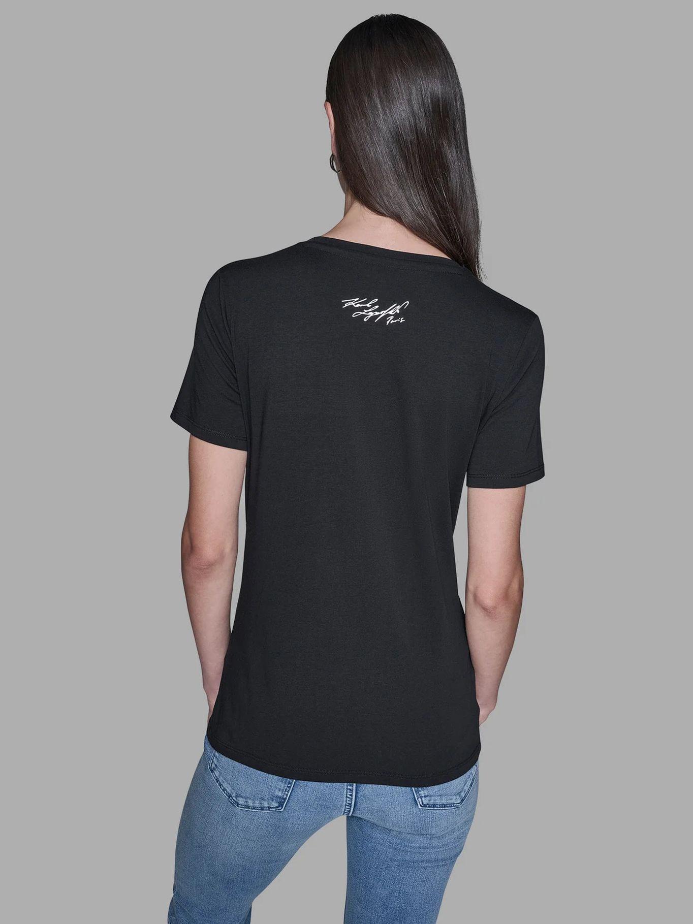 Polera con logo Karl Negro Karl Lagerfeld BLK-3