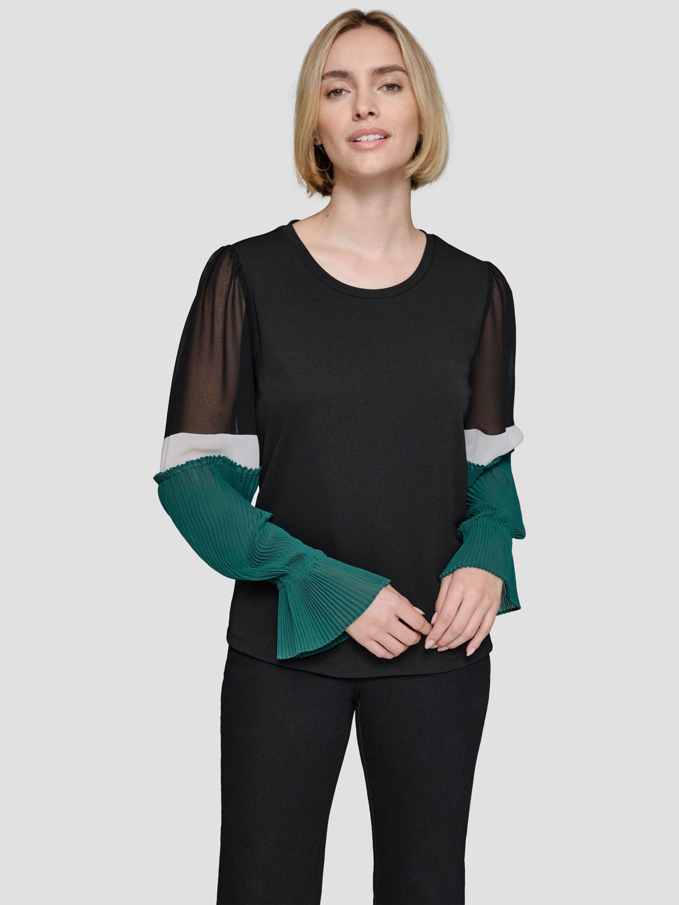 Blusa con mangas plisadas-0