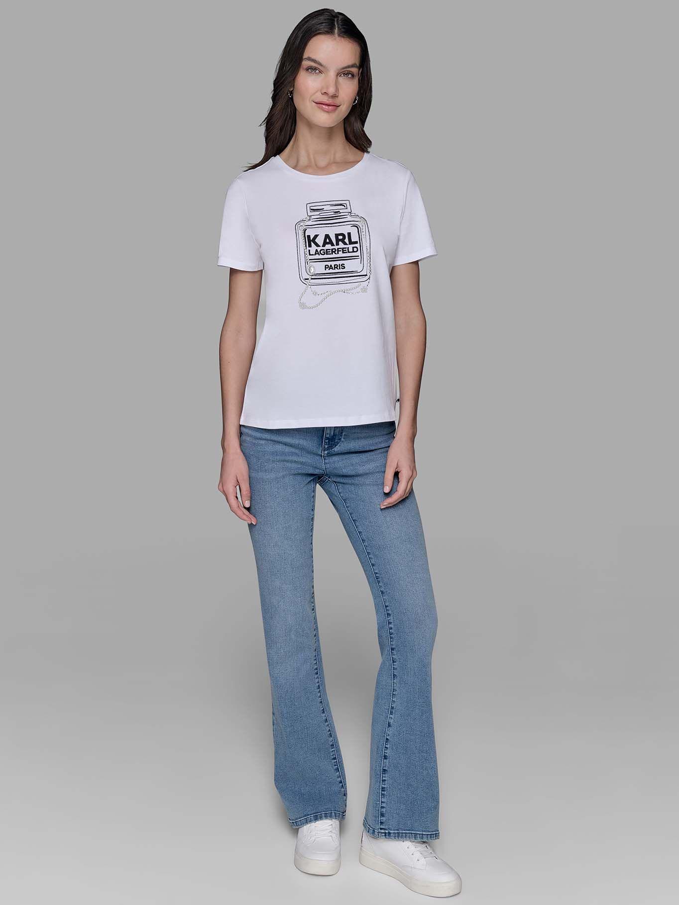 Polera estampado -perfume Karl Blanco Karl Lagerfeld-0