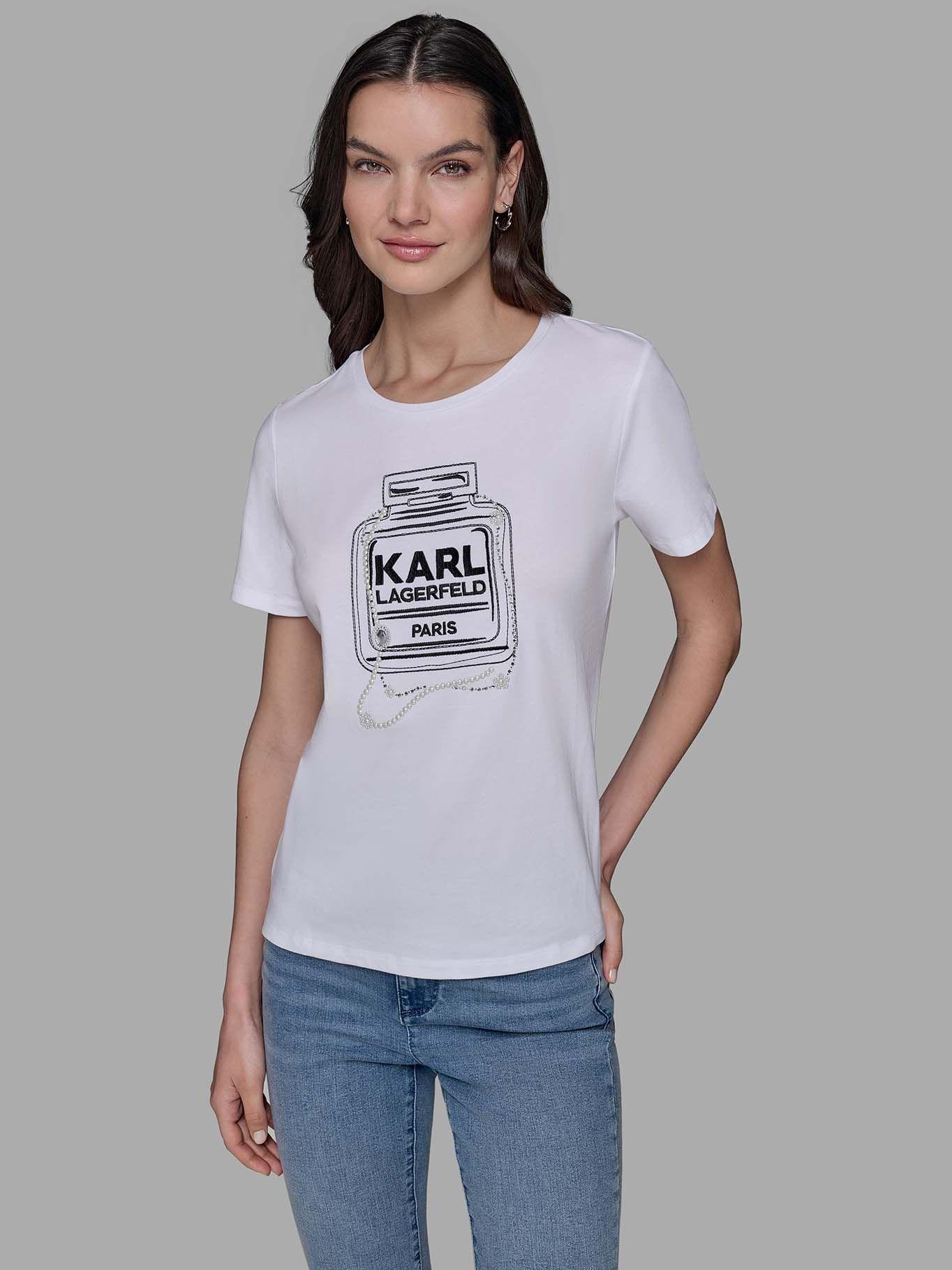 Polera estampado -perfume Karl Blanco Karl Lagerfeld-1