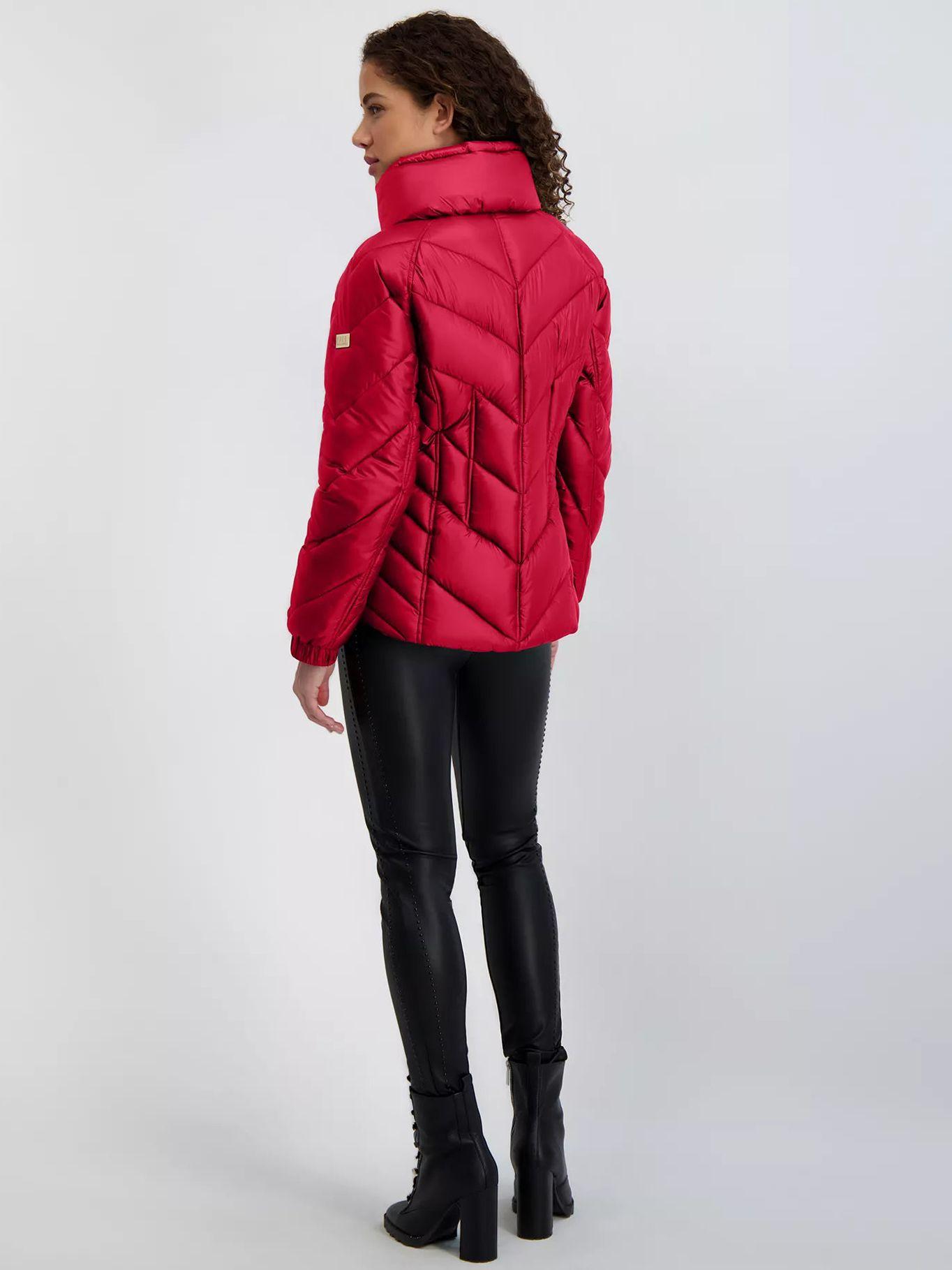 Chaqueta puffer cortas con fruncidos Rojo Karl-2
