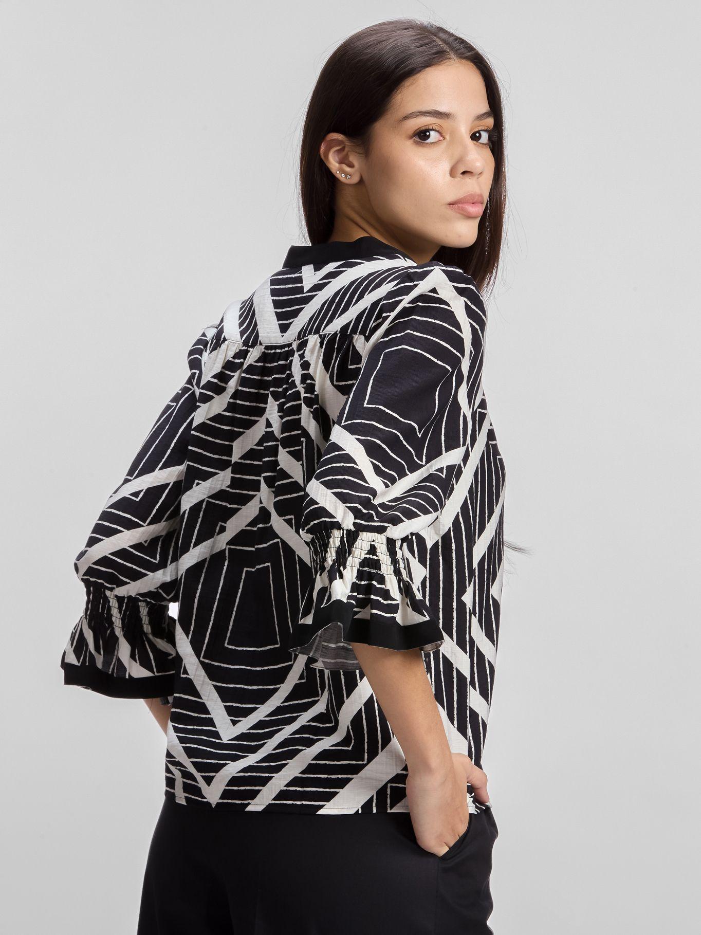 Blusa con estampado geométrico Negro Karl Lagerfeld-2