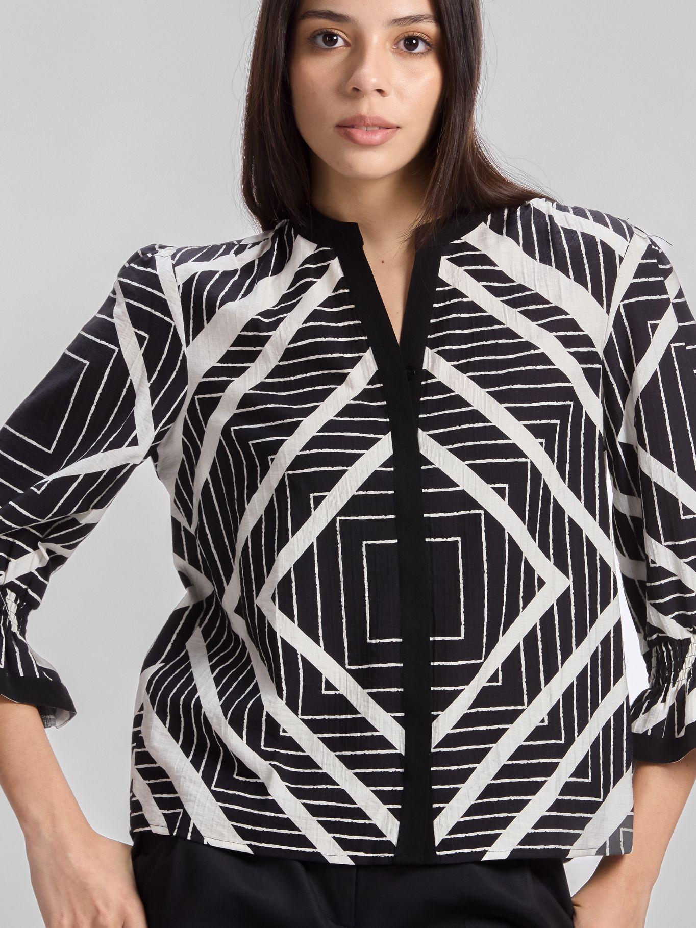 Blusa con estampado geométrico Negro Karl Lagerfeld-3