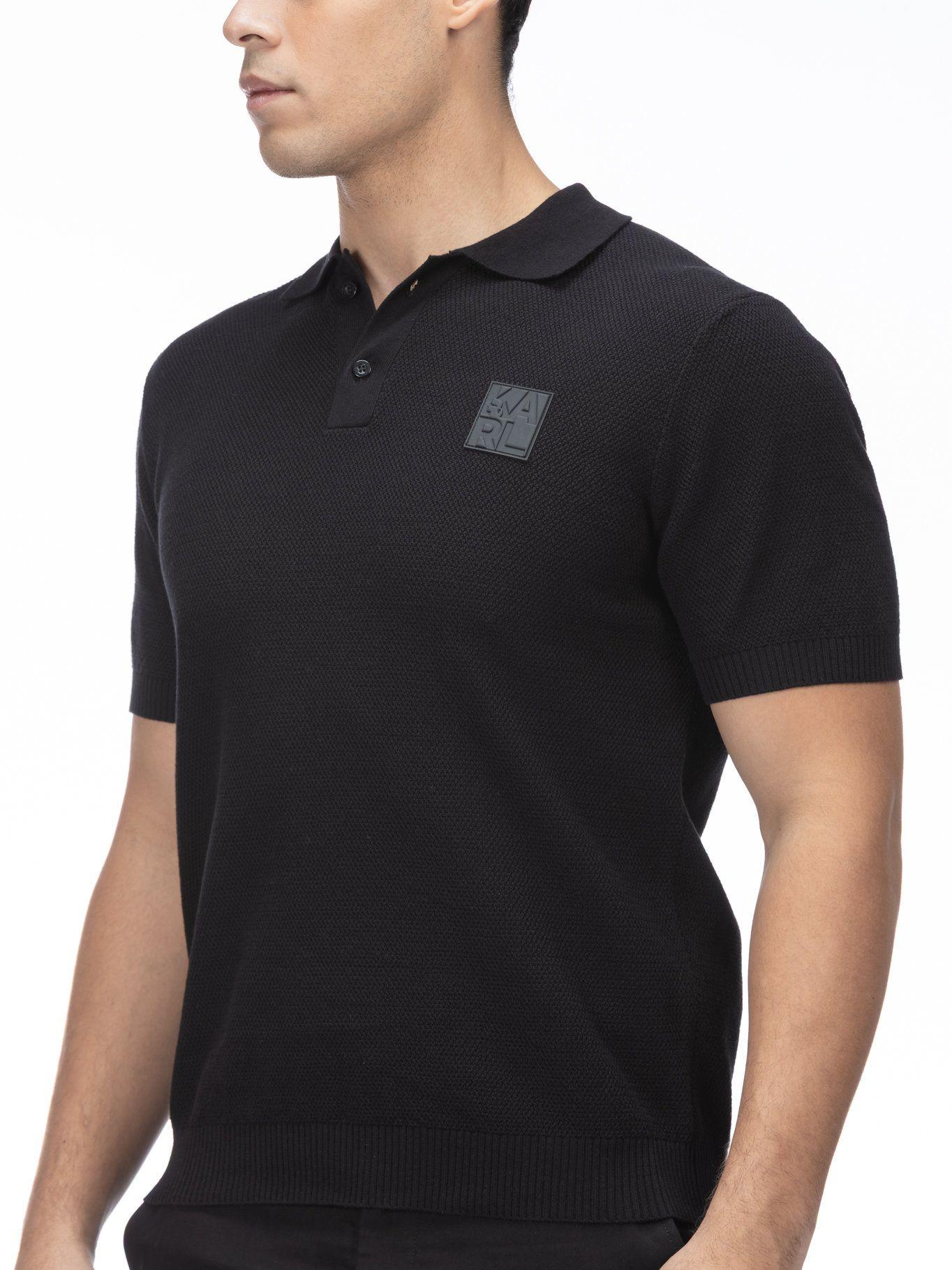 Polo de punto con parche de goma Negro Karl Lagerfeld-4