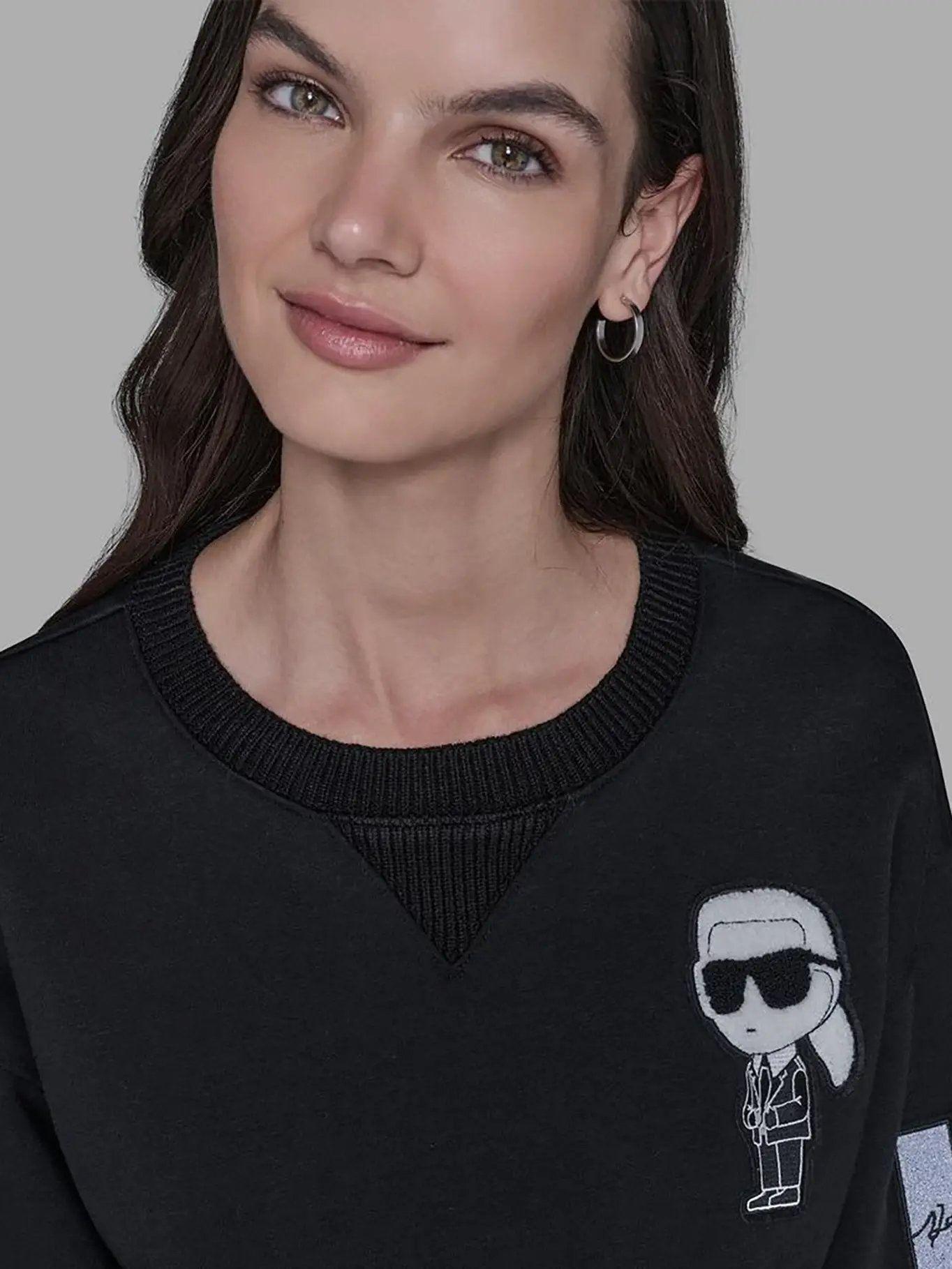 Polerón con parches de Karl Negro Karl Lagerfeld-4