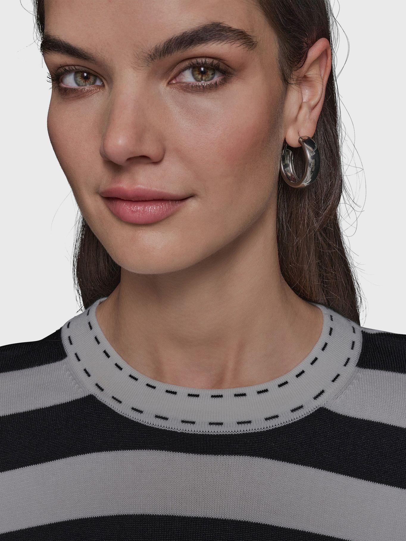 Sweater de rayas cuello redondo Blanco Karl Lagerfeld-4