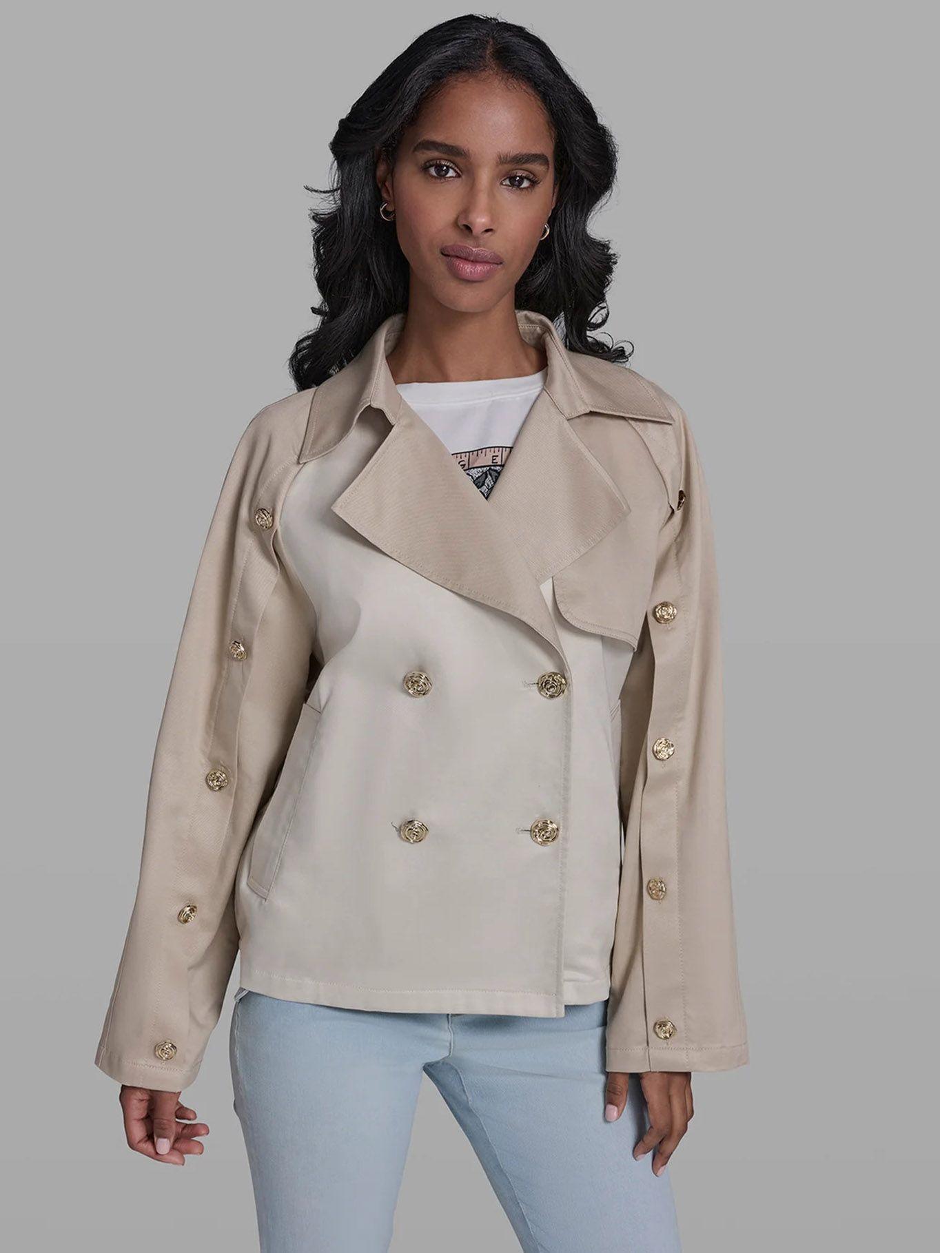 Chaqueta cropped trench Beige Karl Lagerfeld-0