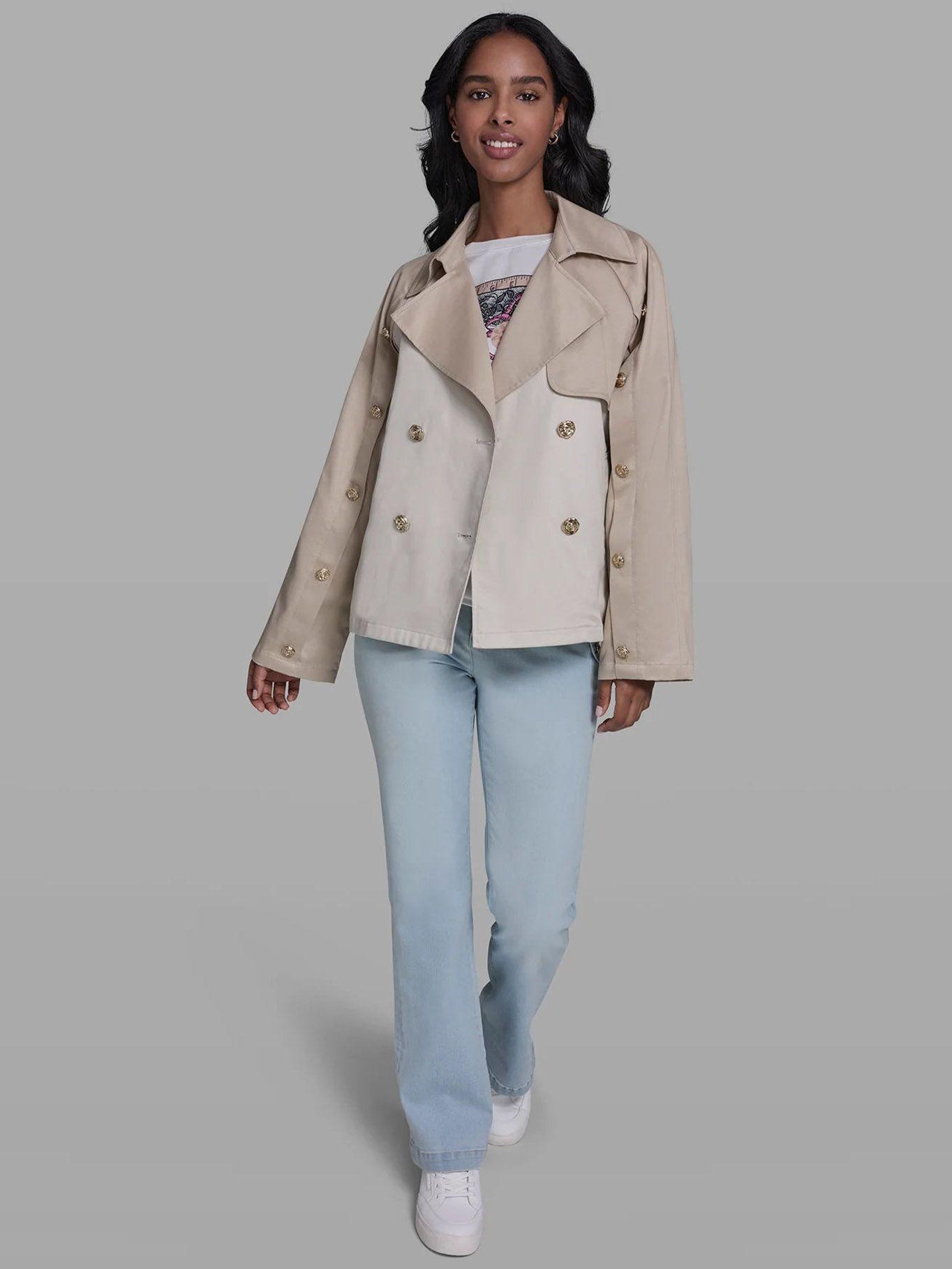 Chaqueta cropped trench Beige Karl Lagerfeld-1