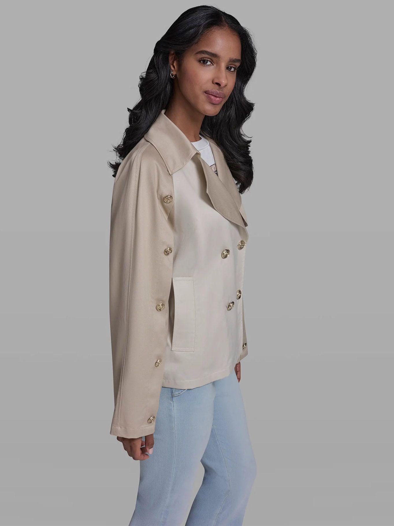 Chaqueta cropped trench Beige Karl Lagerfeld-4
