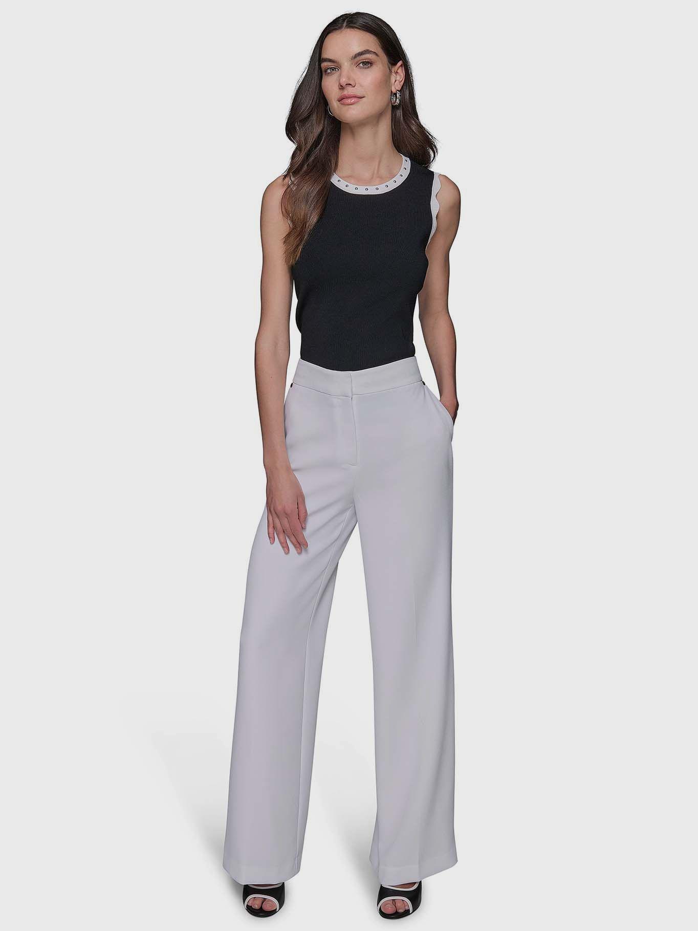 Pantalón pierna ancha - ESSENTIAL Blanco Karl Lagerfeld-1
