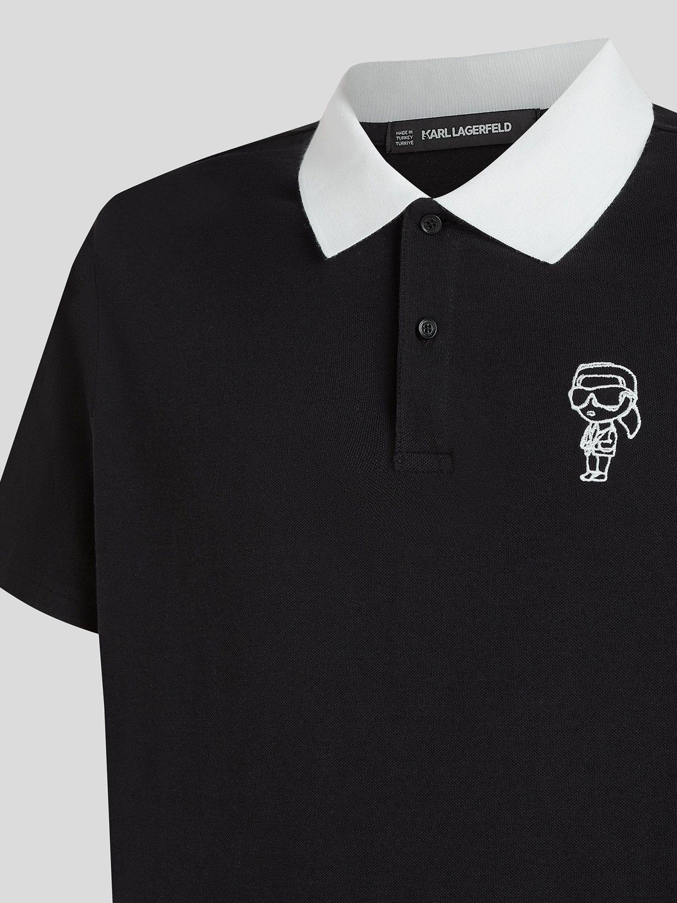 Polo con estampado Ikon Sketch Negro Karl Lagerfeld-2