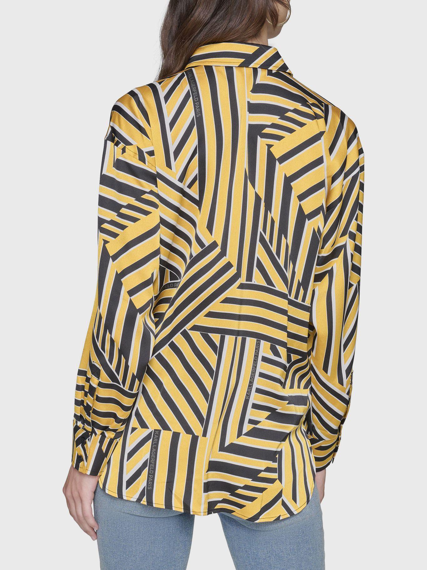 Blusa con print geométrico Amarilla-2