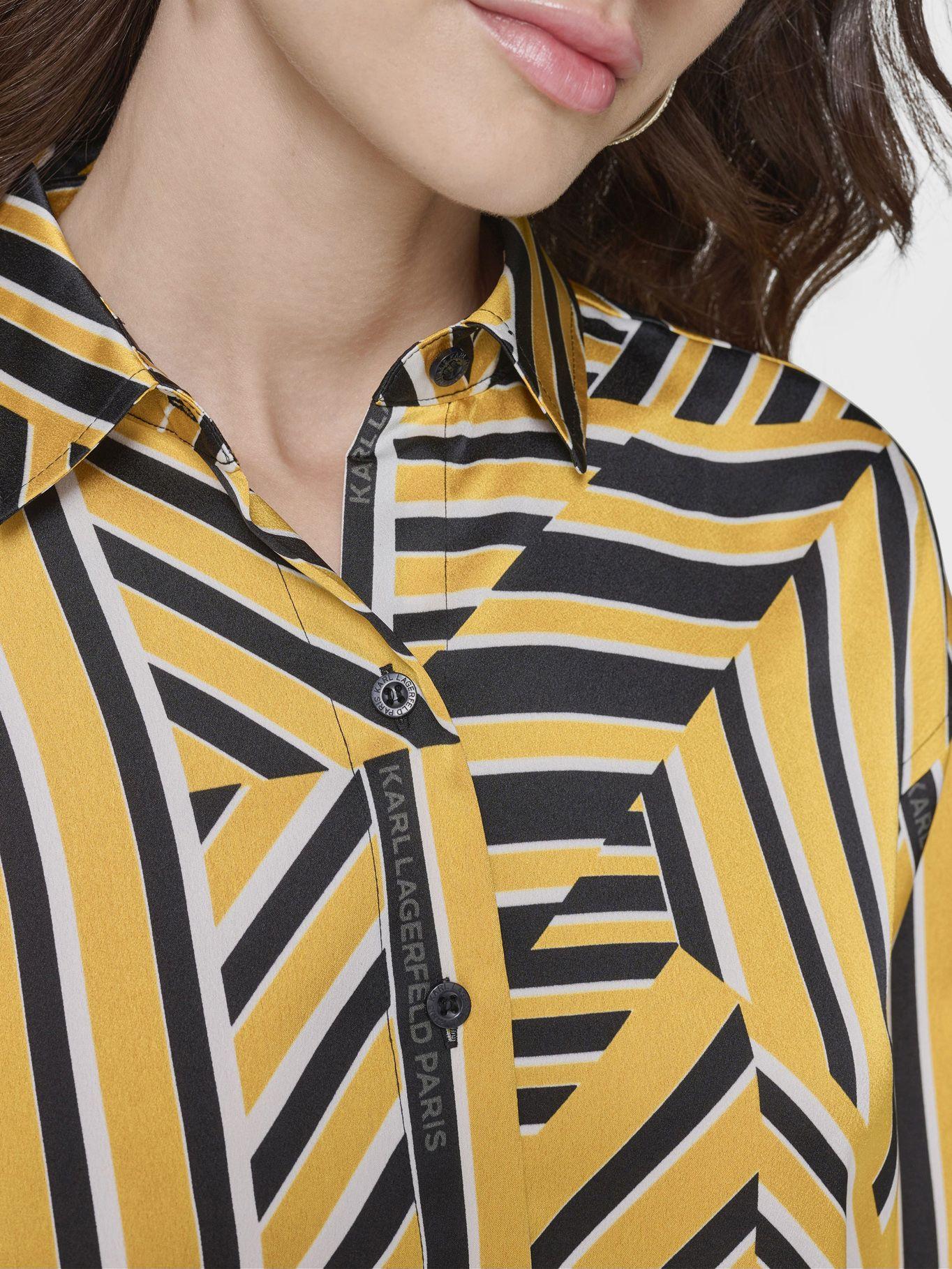Blusa con print geométrico Amarilla-3