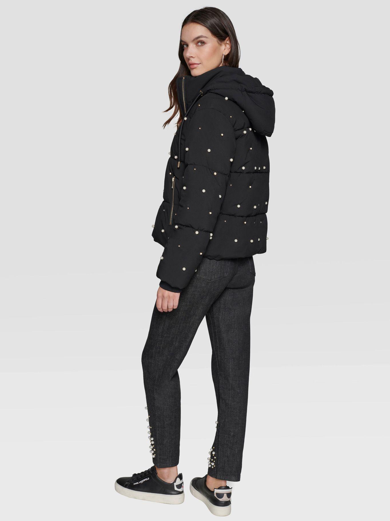 Chaqueta corta con diseño de perlas-2