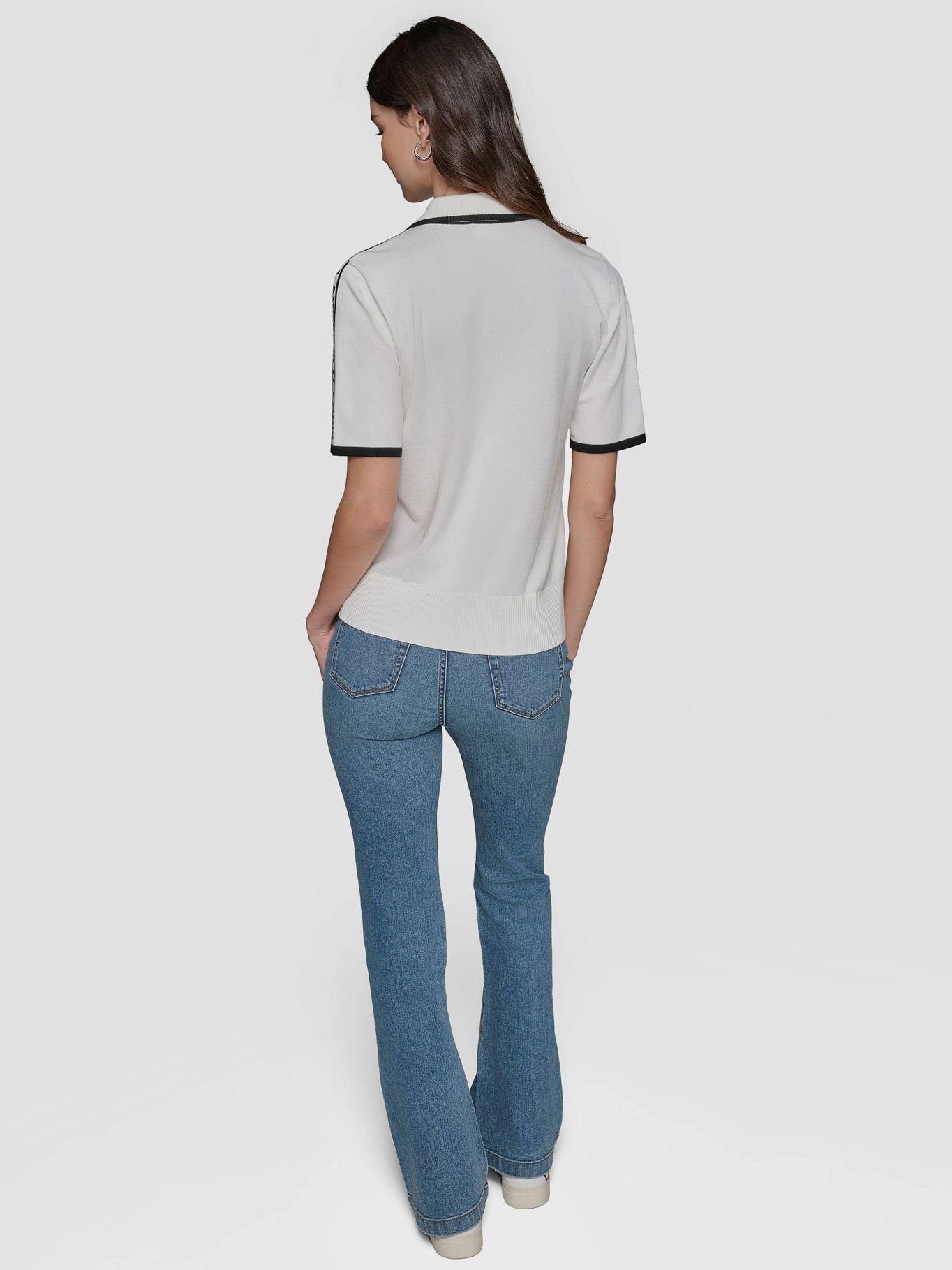 Sweater tipo polo con logotipo Blanco-2