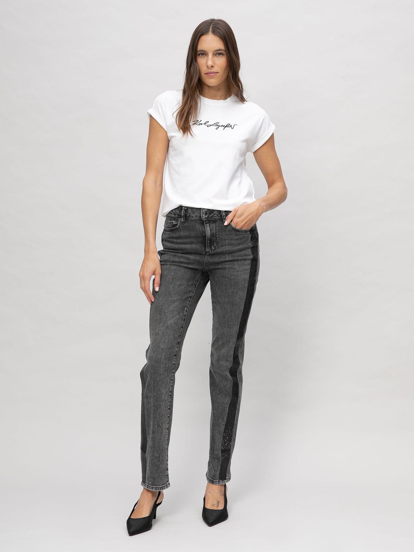 Polera sin mangas con estampado de Karl Blanco Karl-1