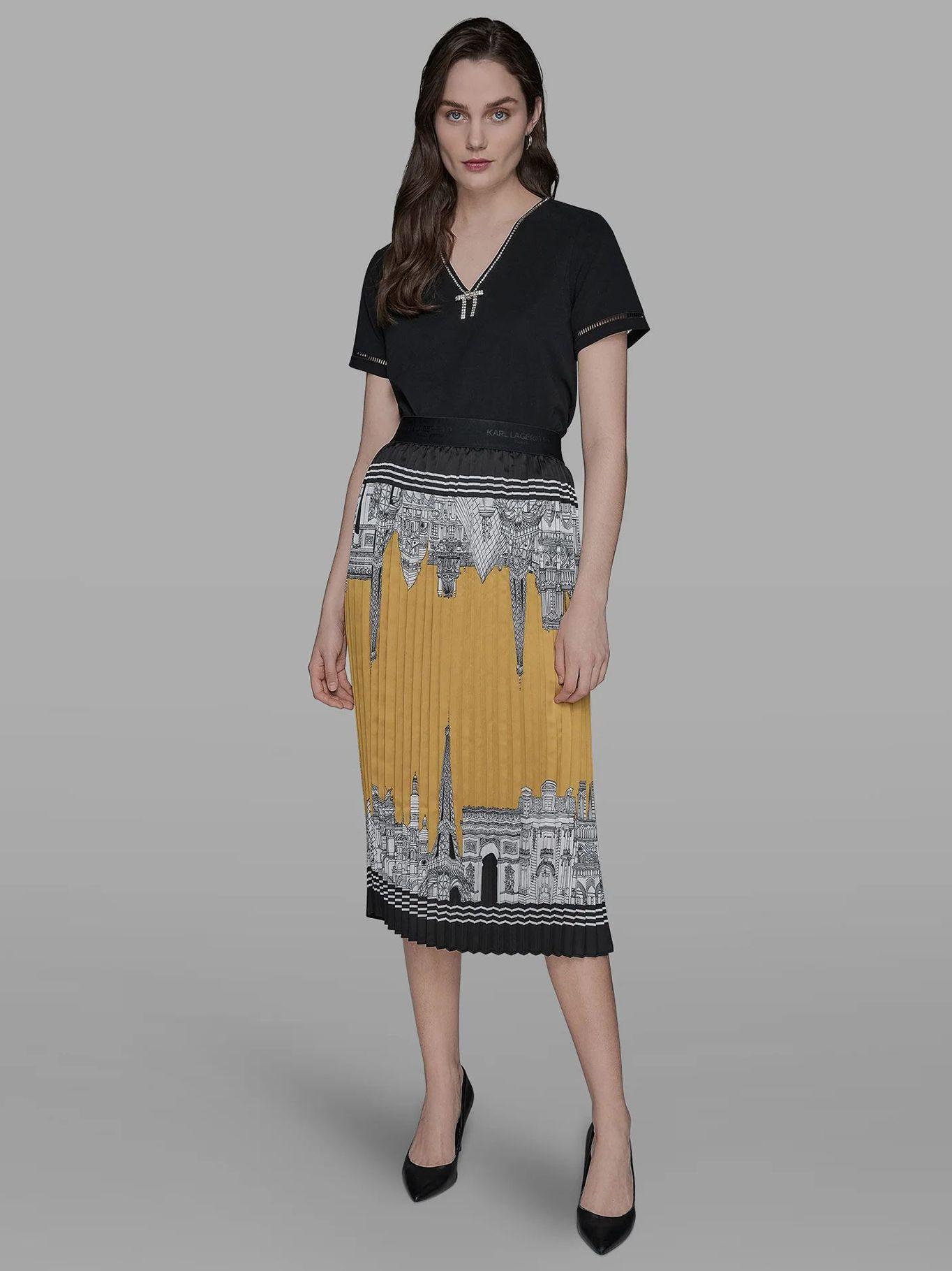 Falda midi plisada Surtido Karl Lagerfeld-1