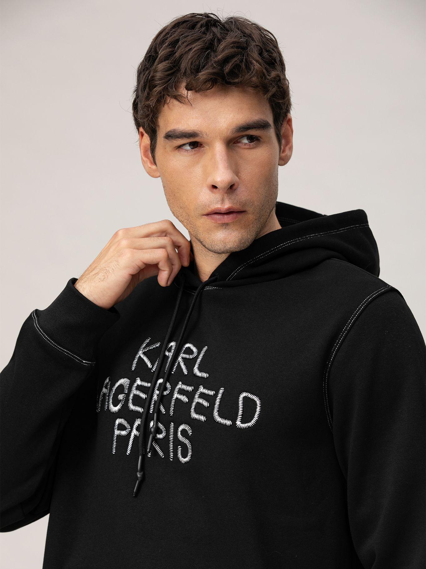 Polerón con logo gráfico en relieve de cinta Negro-3