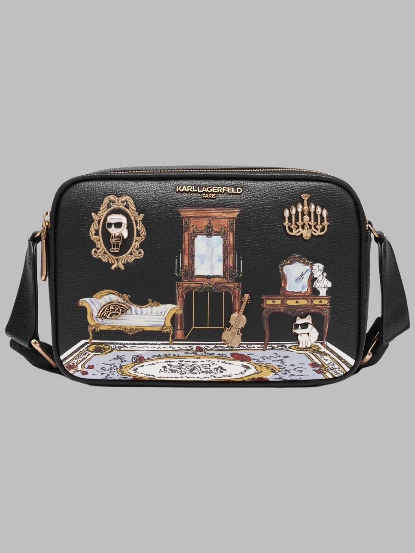 Cartera bandolera Maybelle 2BM gráfico estampado Negro-0