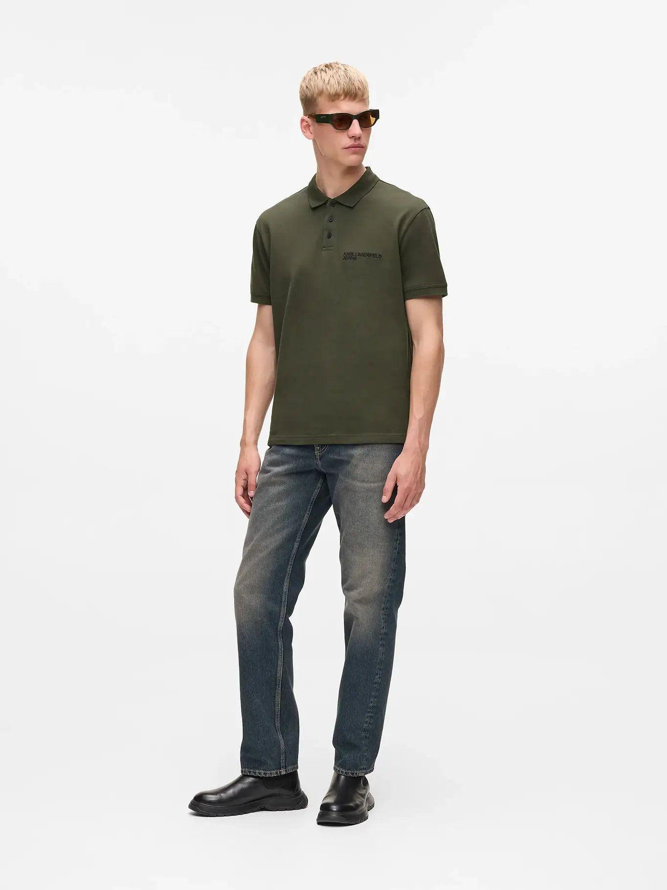 Polo regular con logotipo Verde Karl Lagerfeld-1