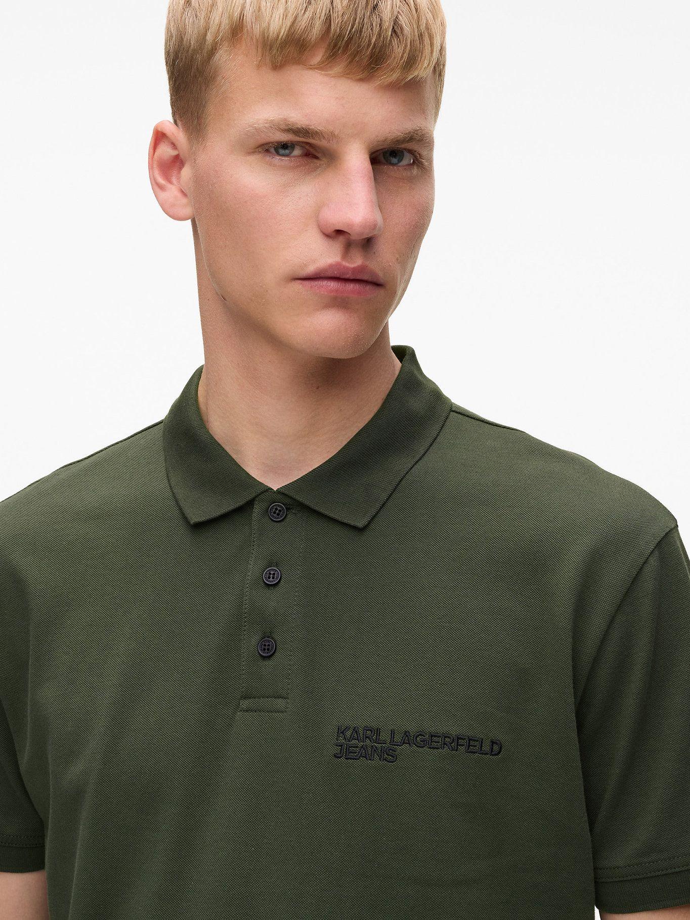 Polo regular con logotipo Verde Karl Lagerfeld-3