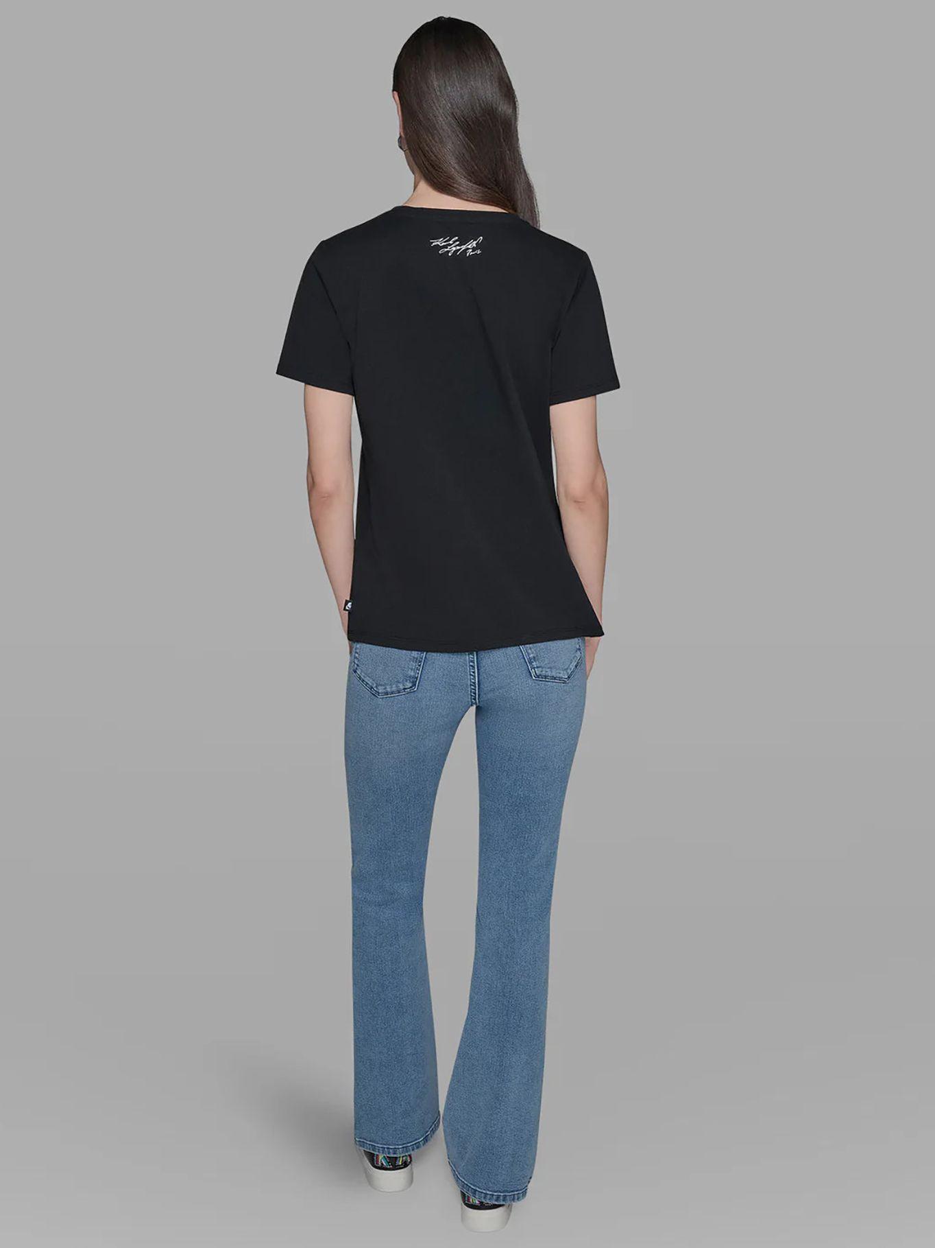 Polera estampado logo Choupette estilo parisino Negro-2