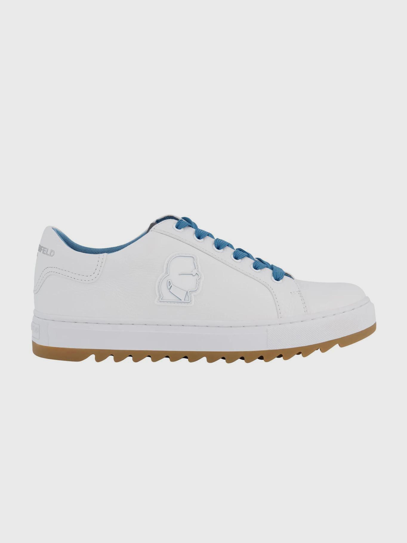 Zapatillas de cuero con parche Blancas-1