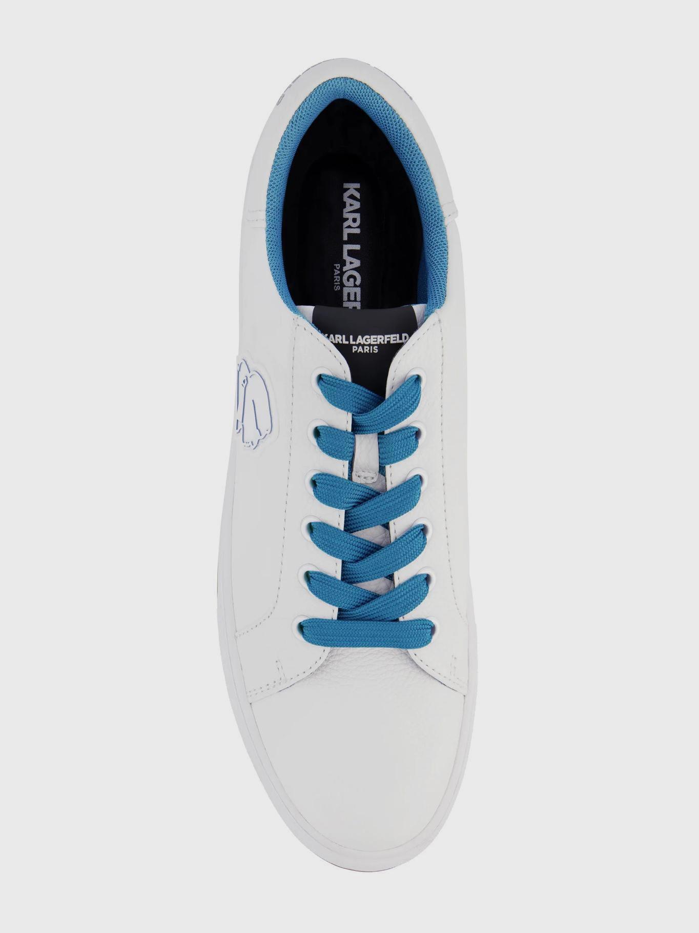 Zapatillas de cuero con parche Blancas-2