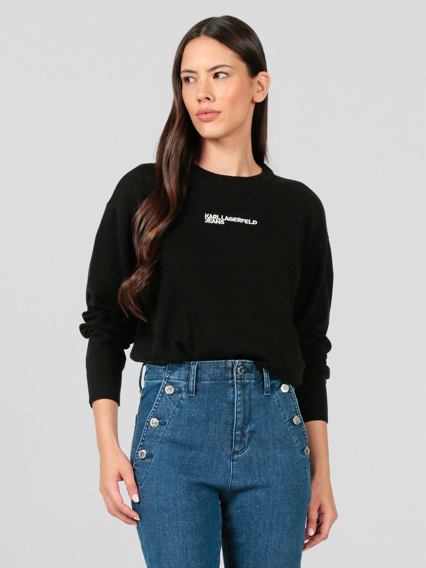 Sweater regular con logotipo Negro Karl Lagerfeld-0
