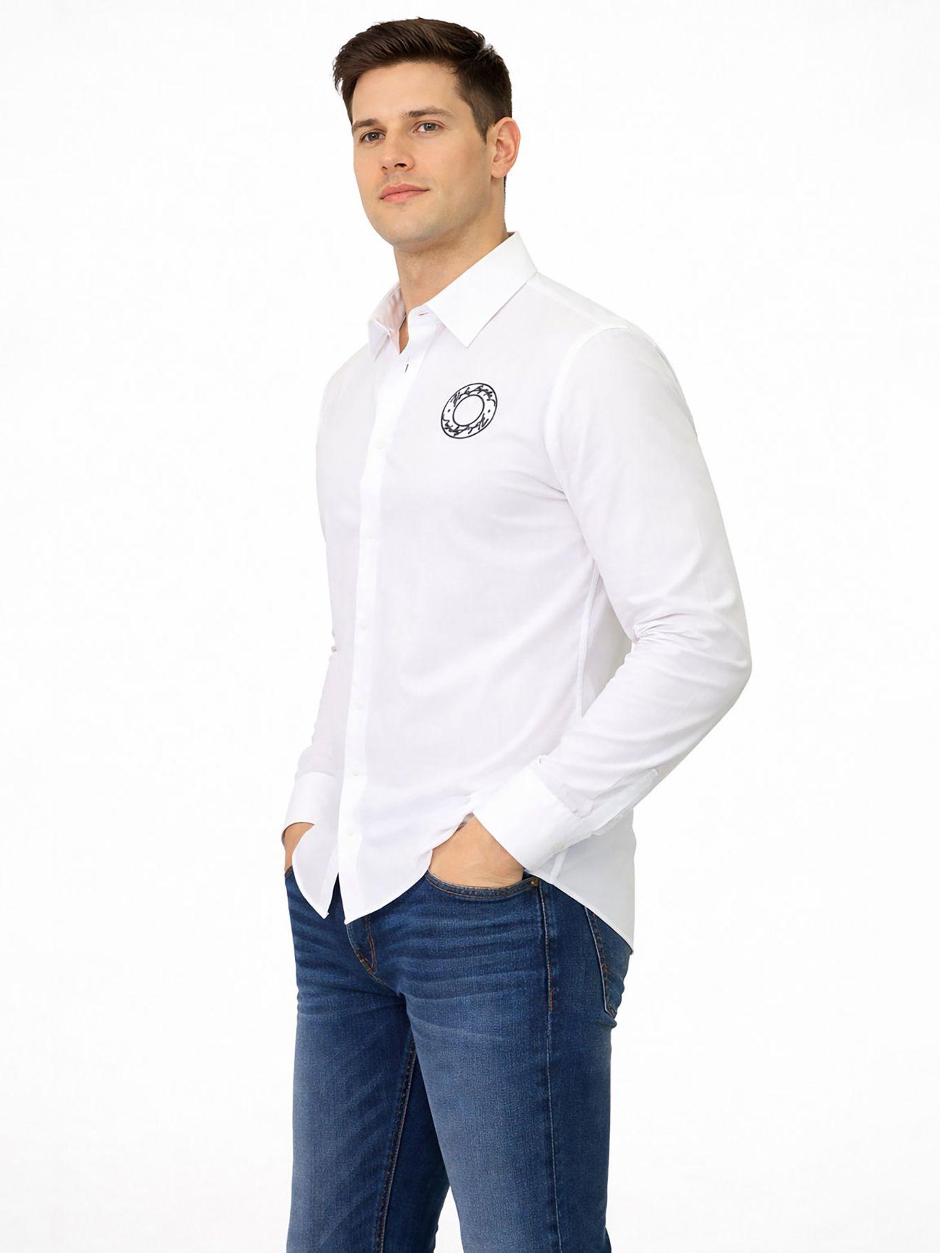Camisa de manga larga con bordado luna Blanco Karl-2