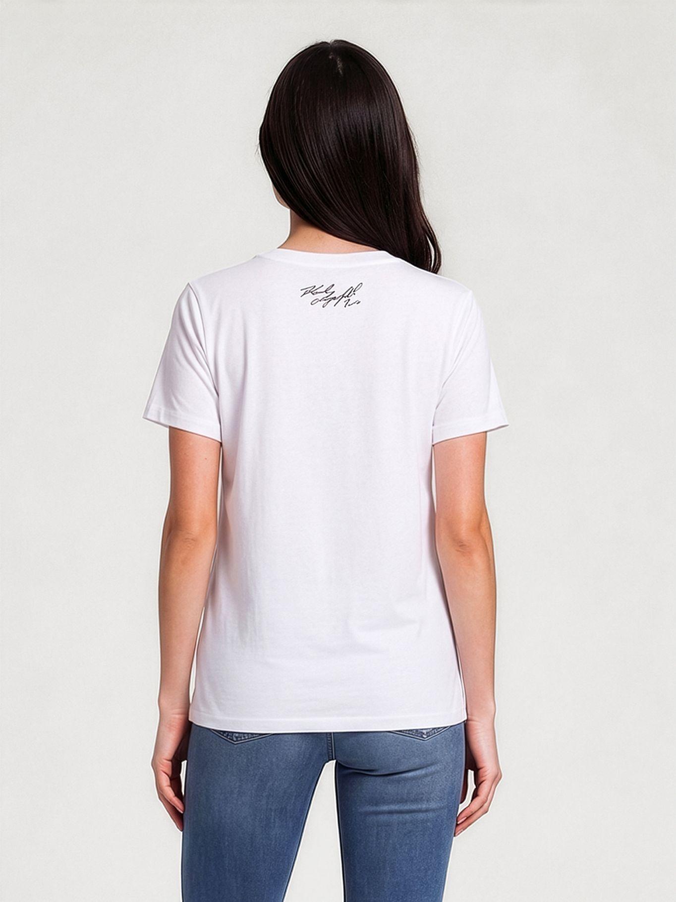 Polera con gráfico de firma de Karl Blanco Karl-3