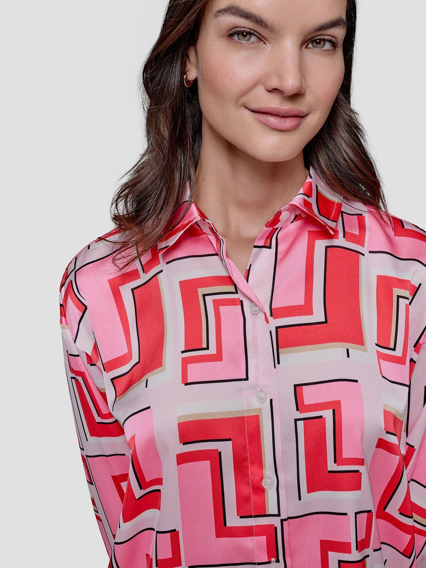 Camisa oversize con estampado Multicolor Karl Lagerfeld-4