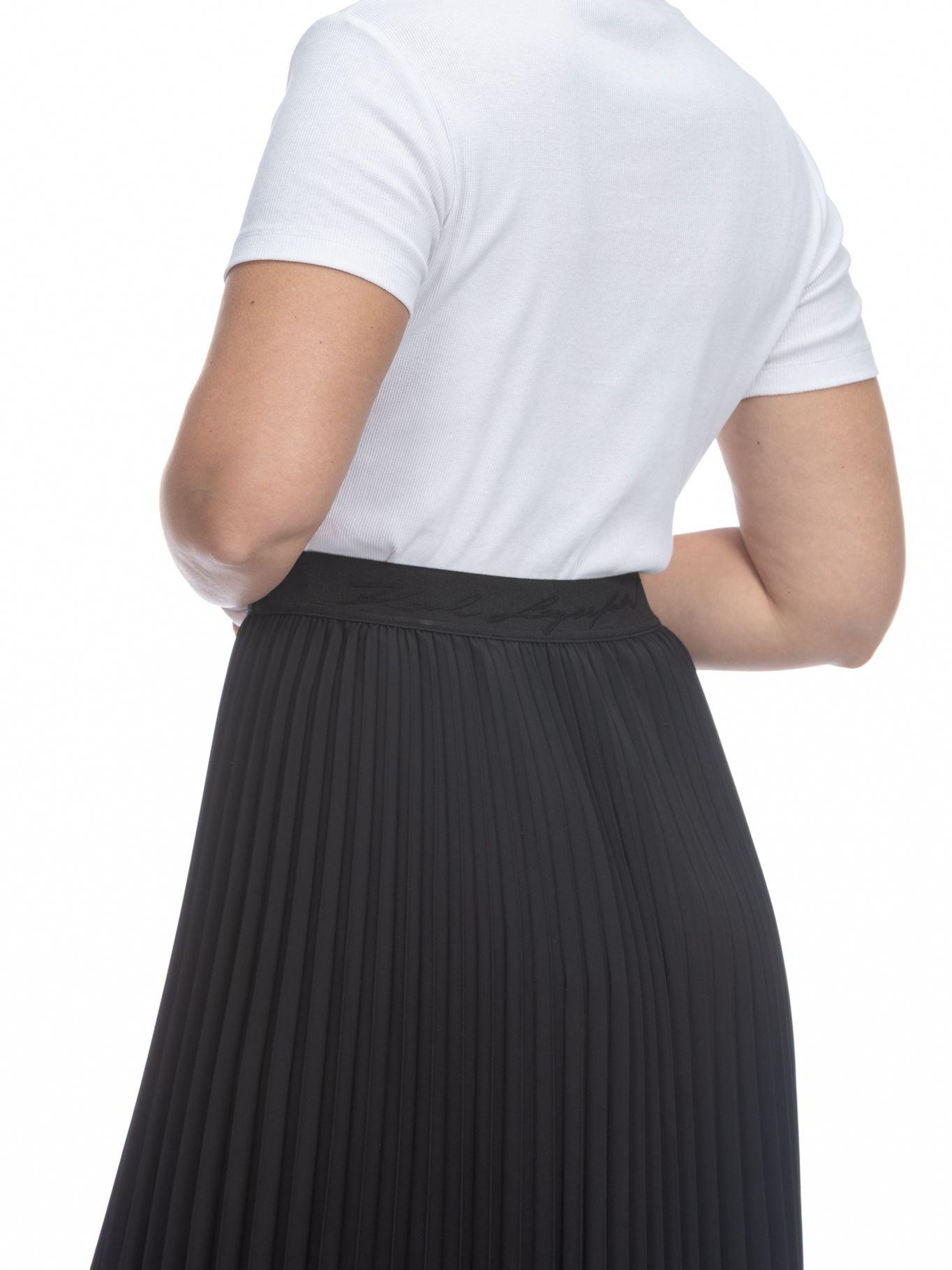 Falda plisada con logo Negro Karl Lagerfeld-3