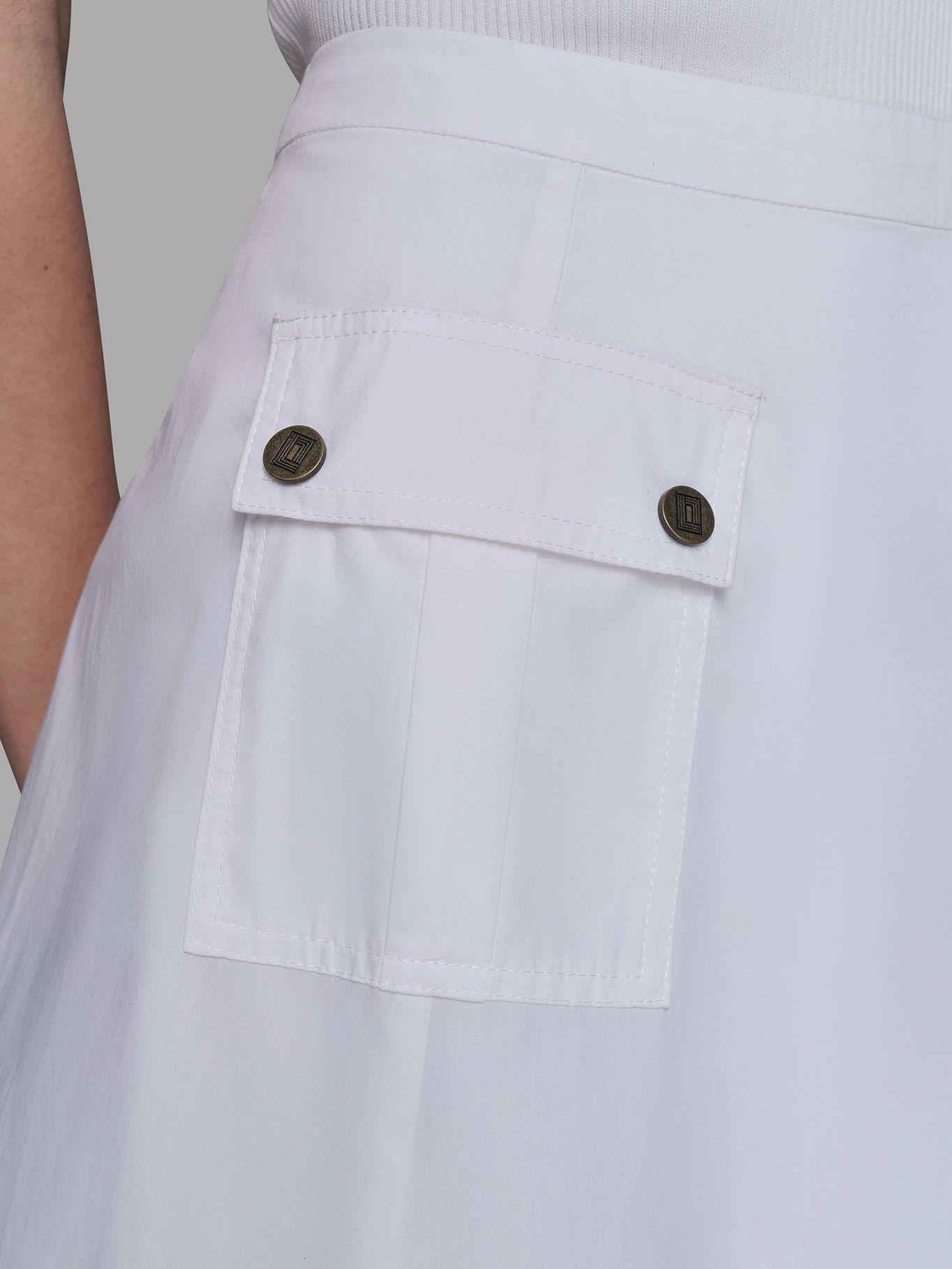 Falda midi con efecto globo Blanco Karl Lagerfeld-4