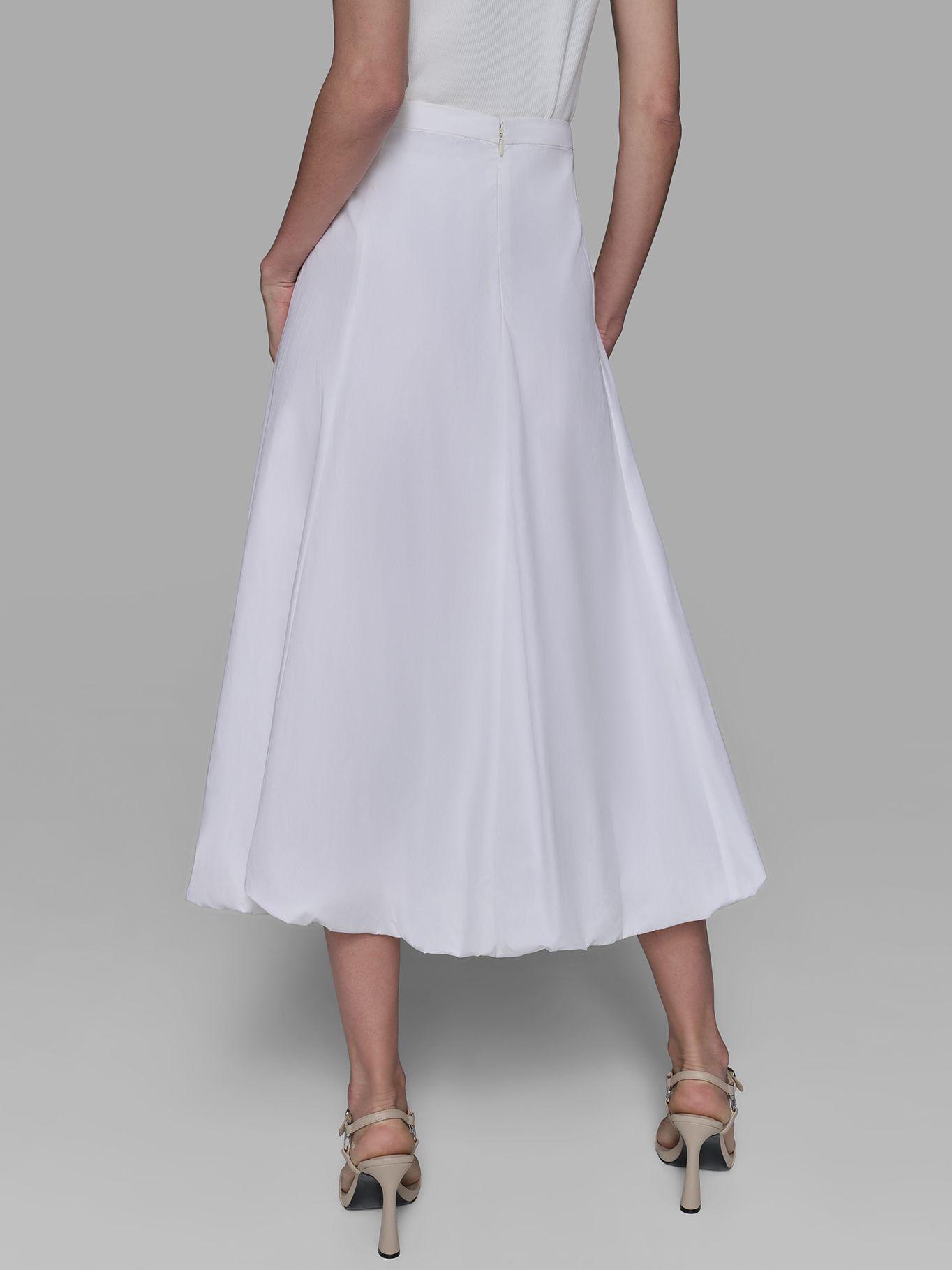 Falda midi con efecto globo Blanco Karl Lagerfeld-5