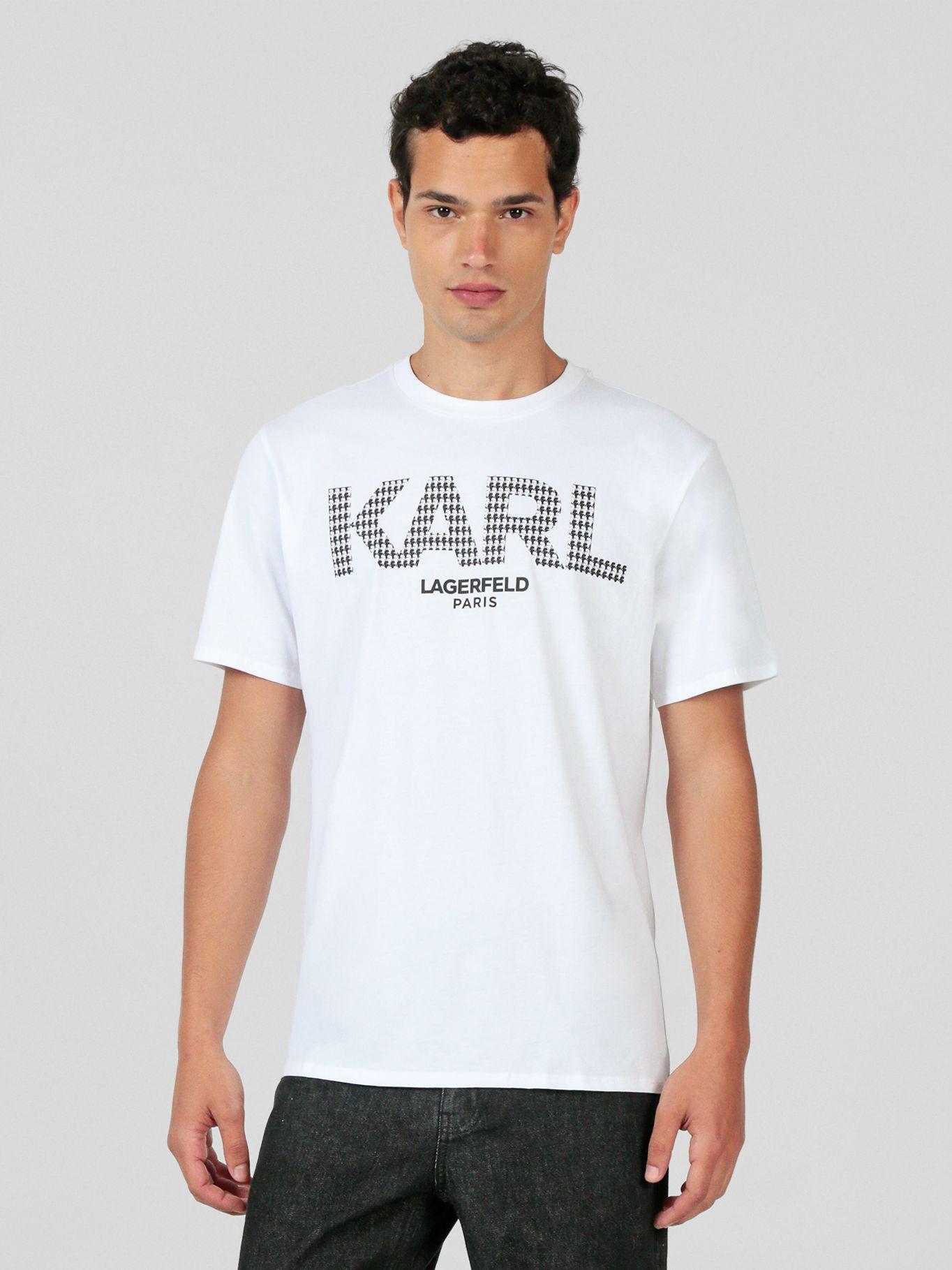 Polera con estampado color block Blanco Karl Lagerfeld-0