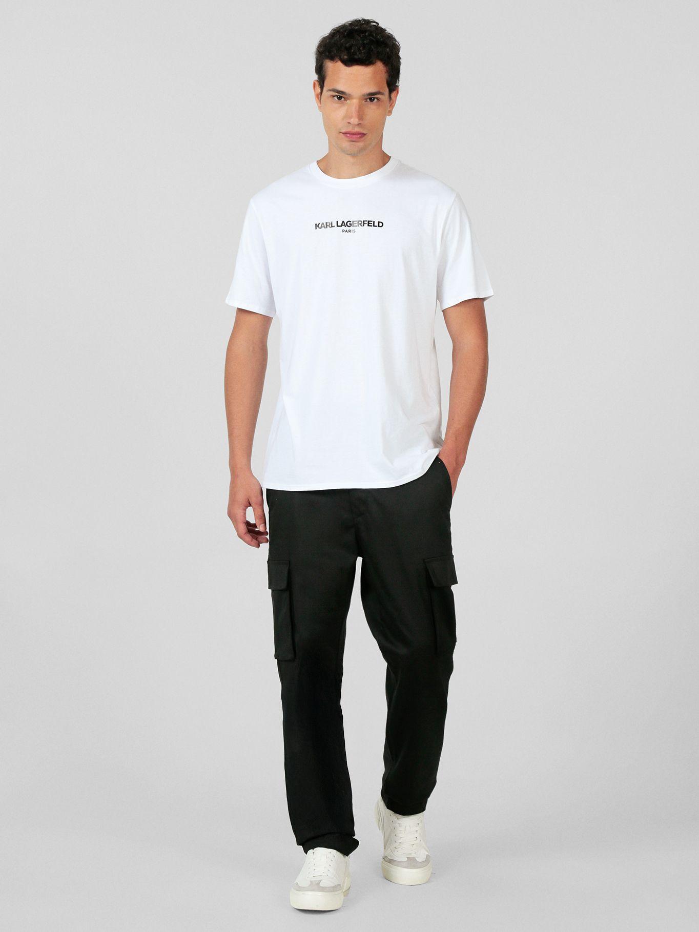 Pantalón cargo con tejido de sarga Negro Karl Lagerfeld-1