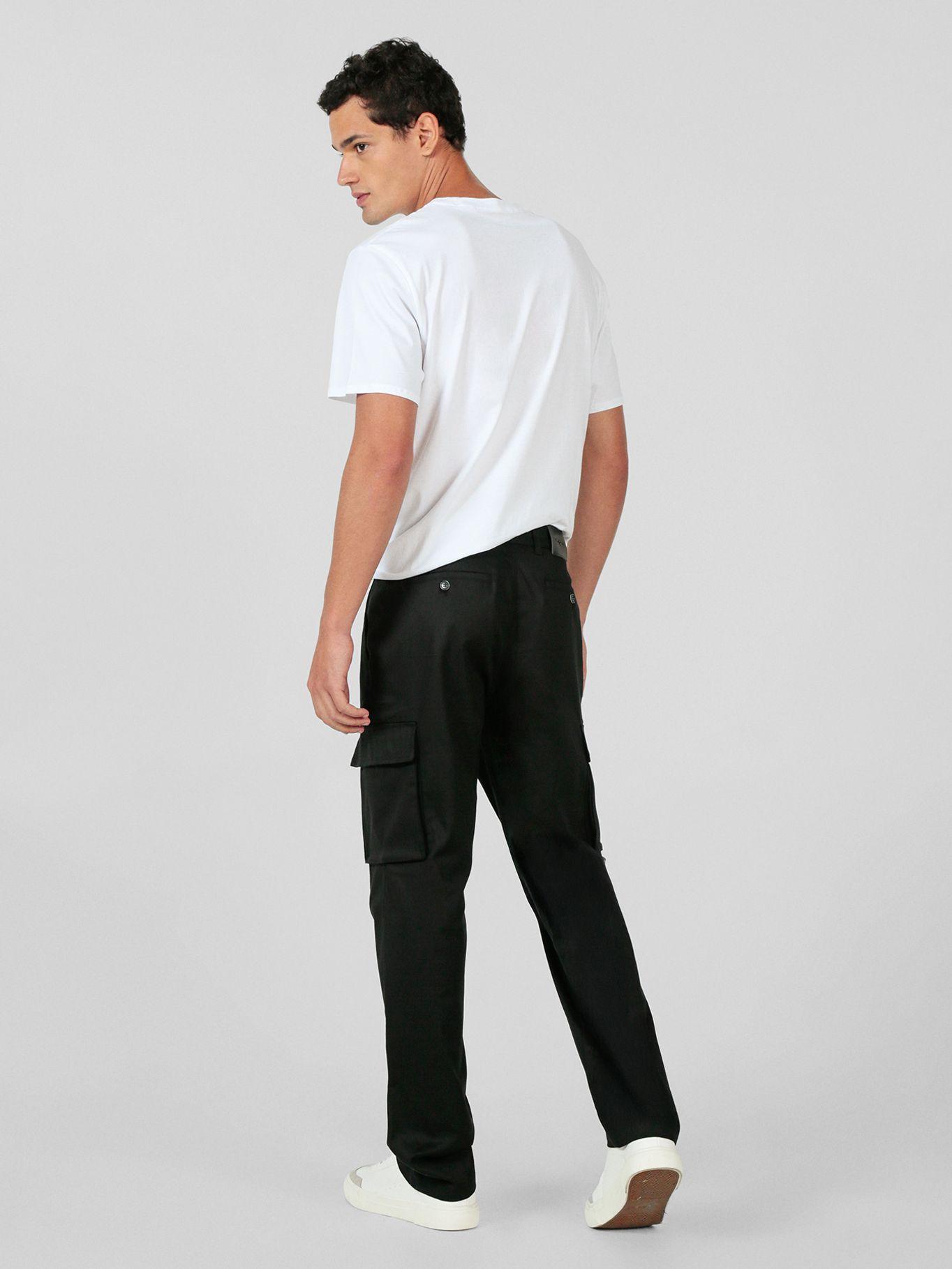 Pantalón cargo con tejido de sarga Negro Karl Lagerfeld-3