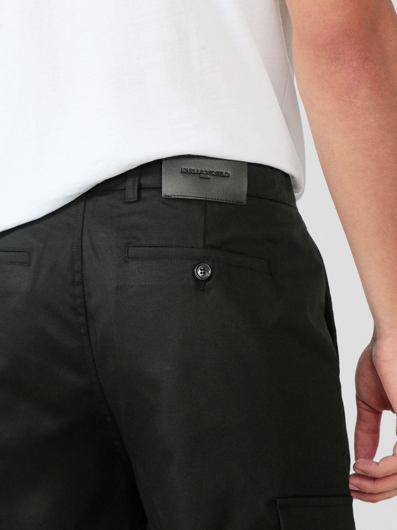Pantalón cargo con tejido de sarga Negro Karl Lagerfeld-4