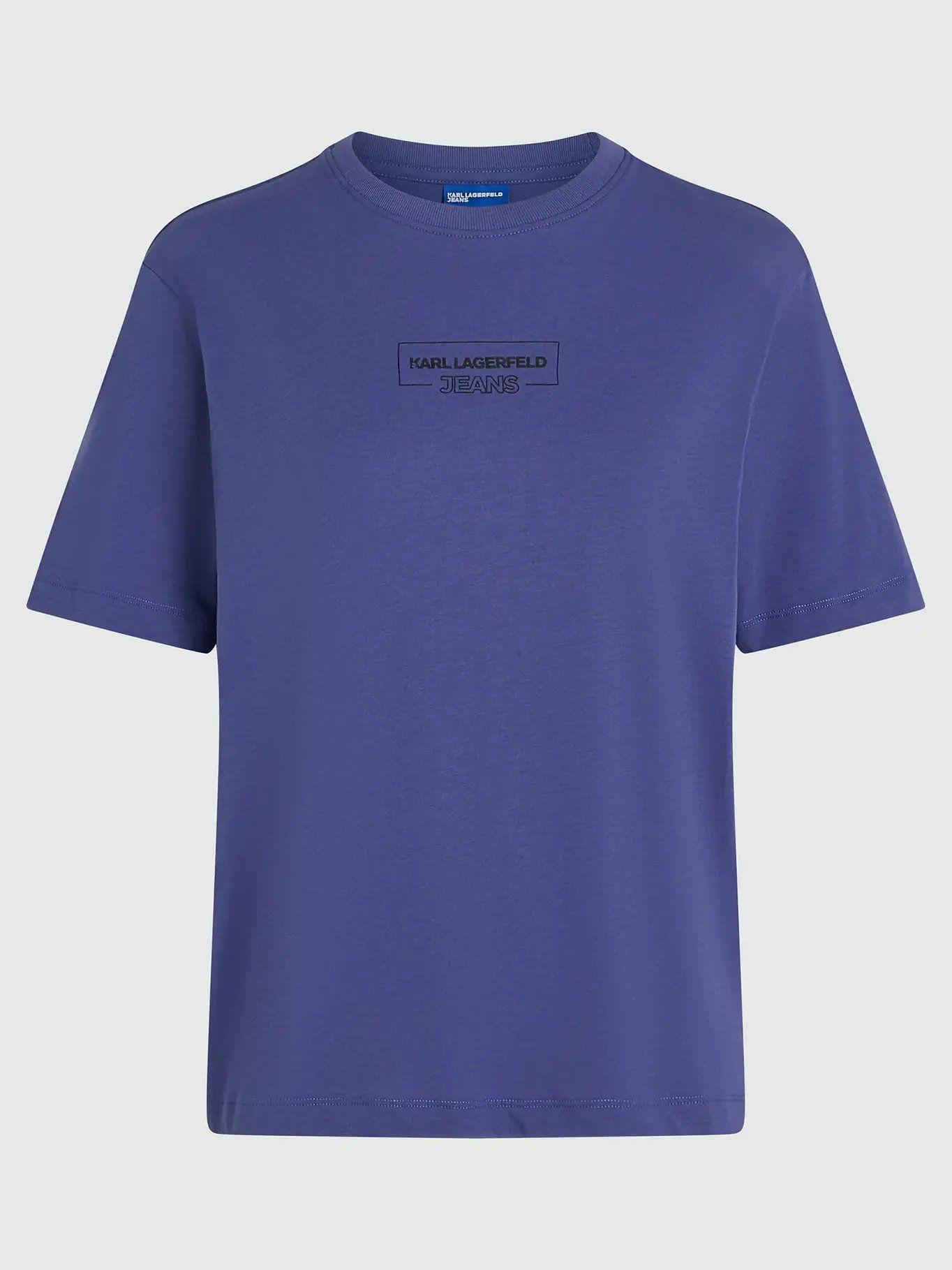 Polera regular con logo outline Morado Karl Lagerfeld-4