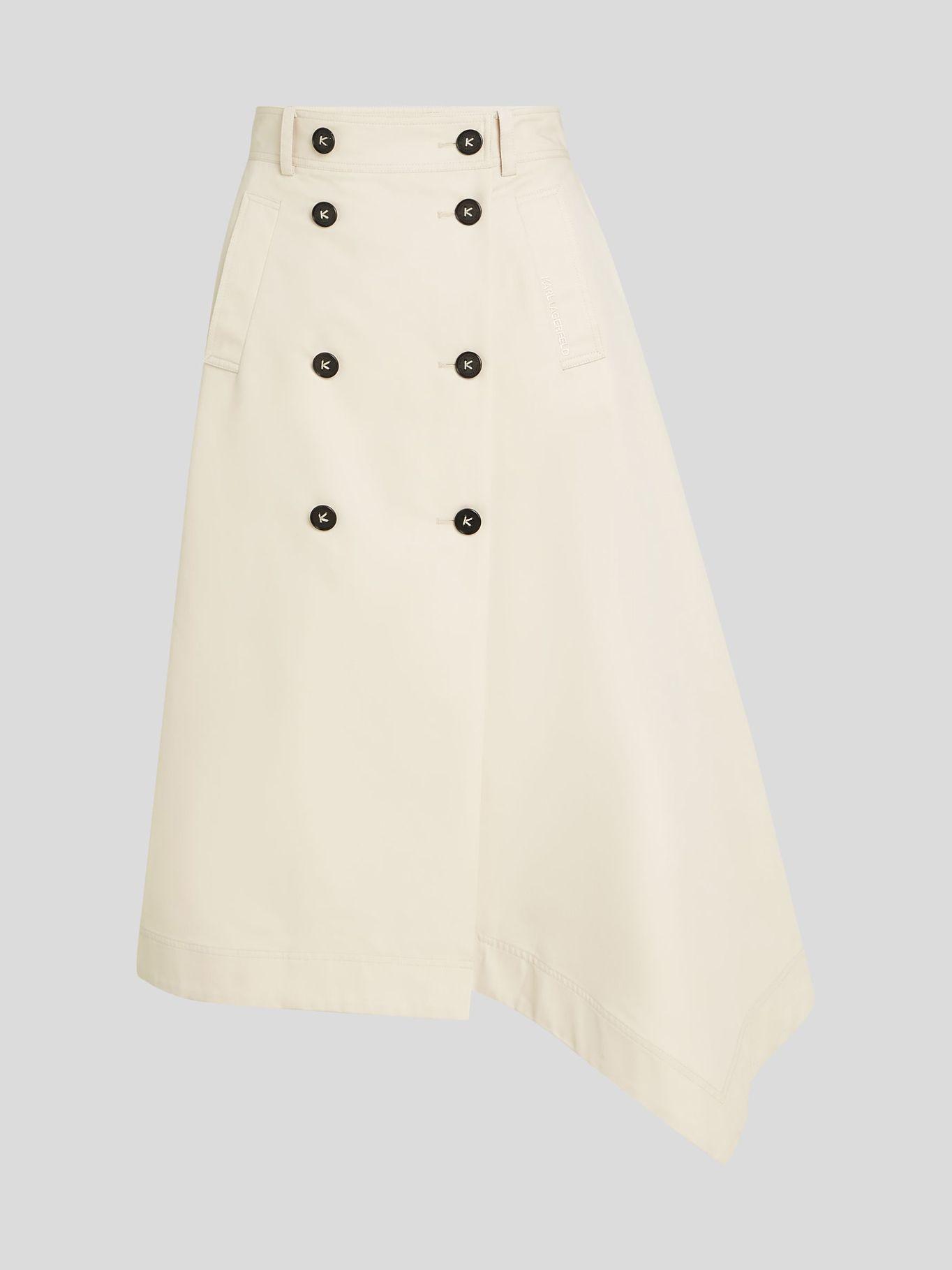 Falda trench de sarga de algodón Beige Karl Lagerfeld-4